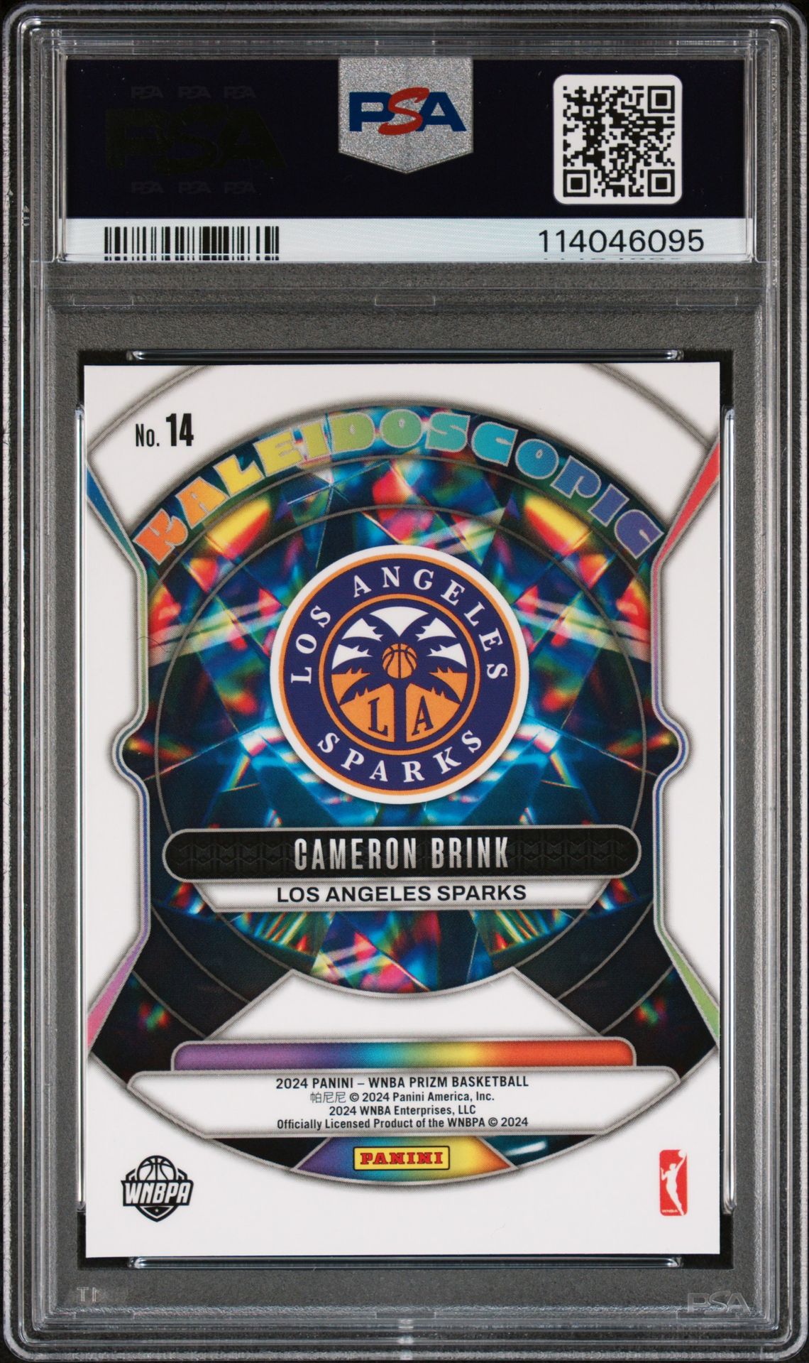2024 Panini Prizm Wnba Kaleidoscopic Cameron Brink #14 Gem Mt 10 back