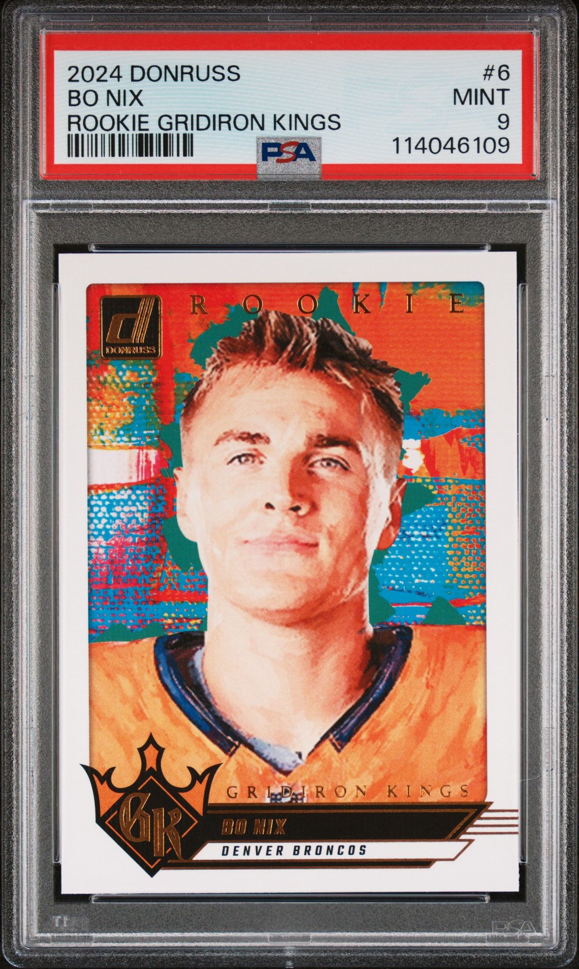 2024 Panini Donruss Rookie Gridiron Kings Bo Nix #6 Mint 9 front