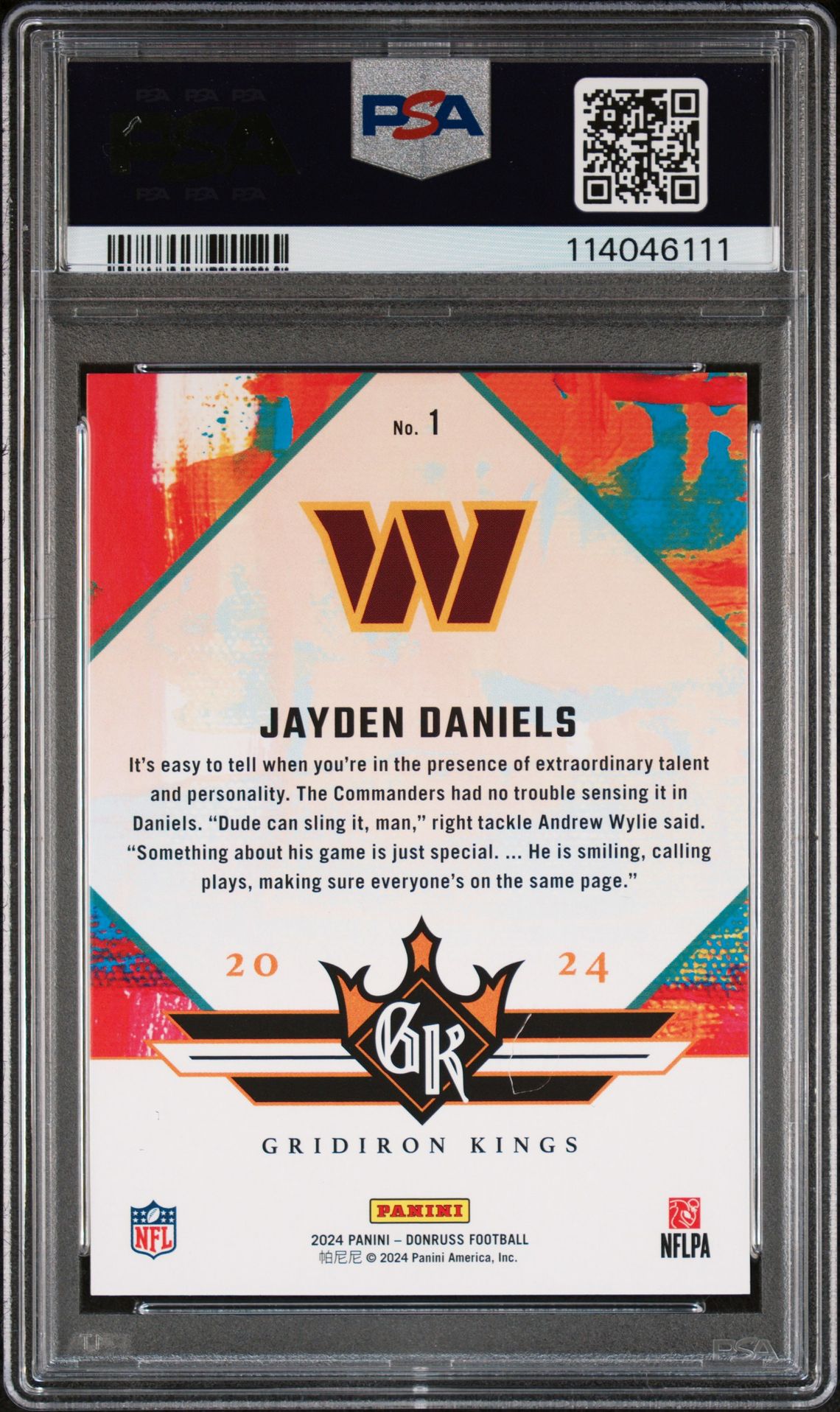 2024 Panini Donruss Rookie Gridiron Kings Jayden Daniels #1 Mint 9 back