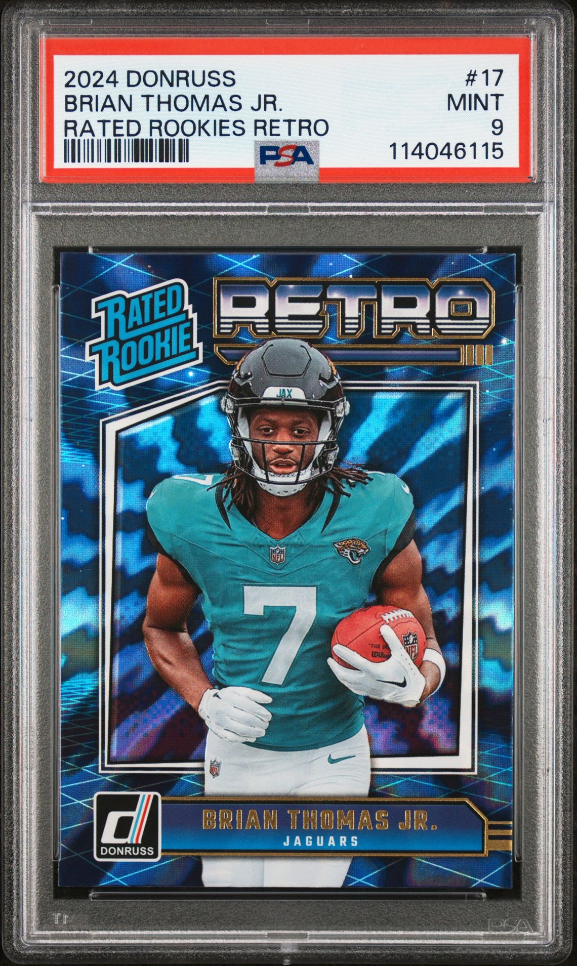 2024 Panini Donruss Rated Rookies Retro Brian Thomas Jr. #17 Mint 9 front