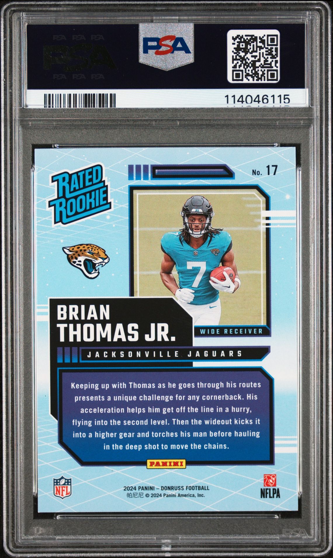 2024 Panini Donruss Rated Rookies Retro Brian Thomas Jr. #17 Mint 9 back