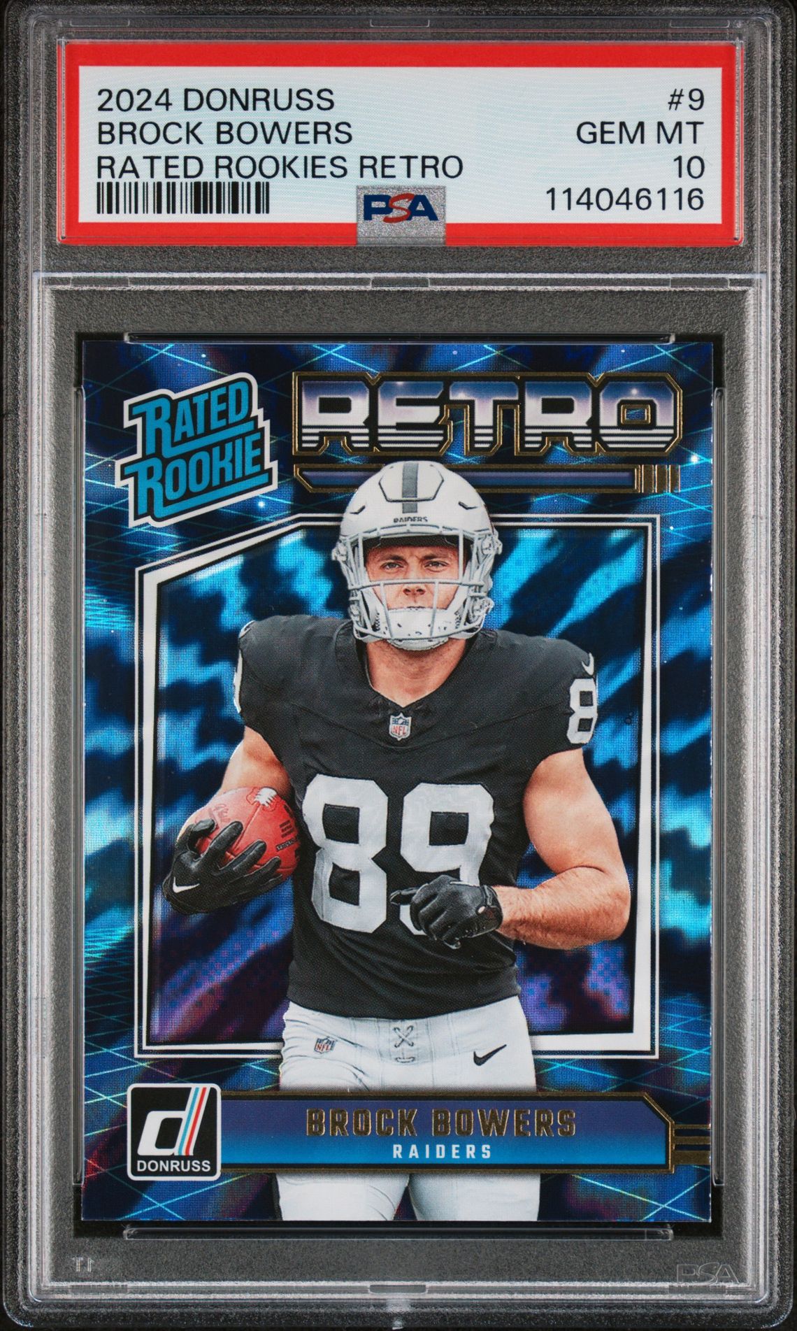 2024 Panini Donruss Rated Rookies Retro Brock Bowers #9 Gem Mt 10 front