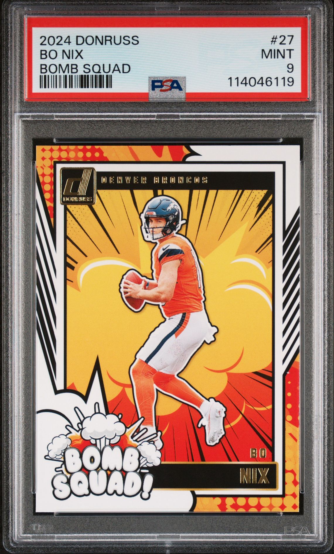 2024 Panini Donruss Bomb Squad Bo Nix #27 Mint 9 front