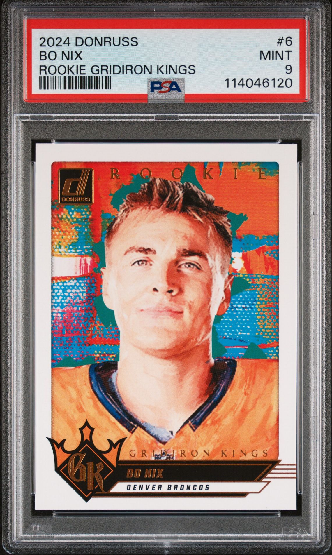 2024 Panini Donruss Rookie Gridiron Kings Bo Nix #6 Mint 9 front