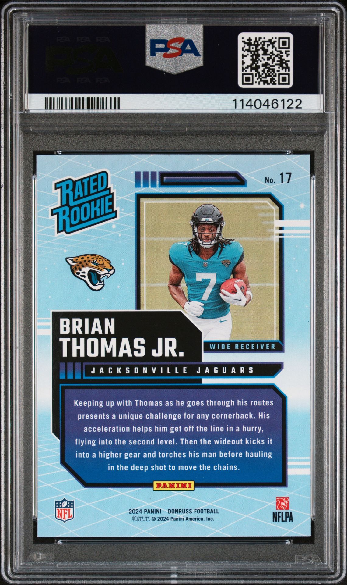2024 Panini Donruss Rated Rookies Retro Brian Thomas Jr. #17 Gem Mt 10 back
