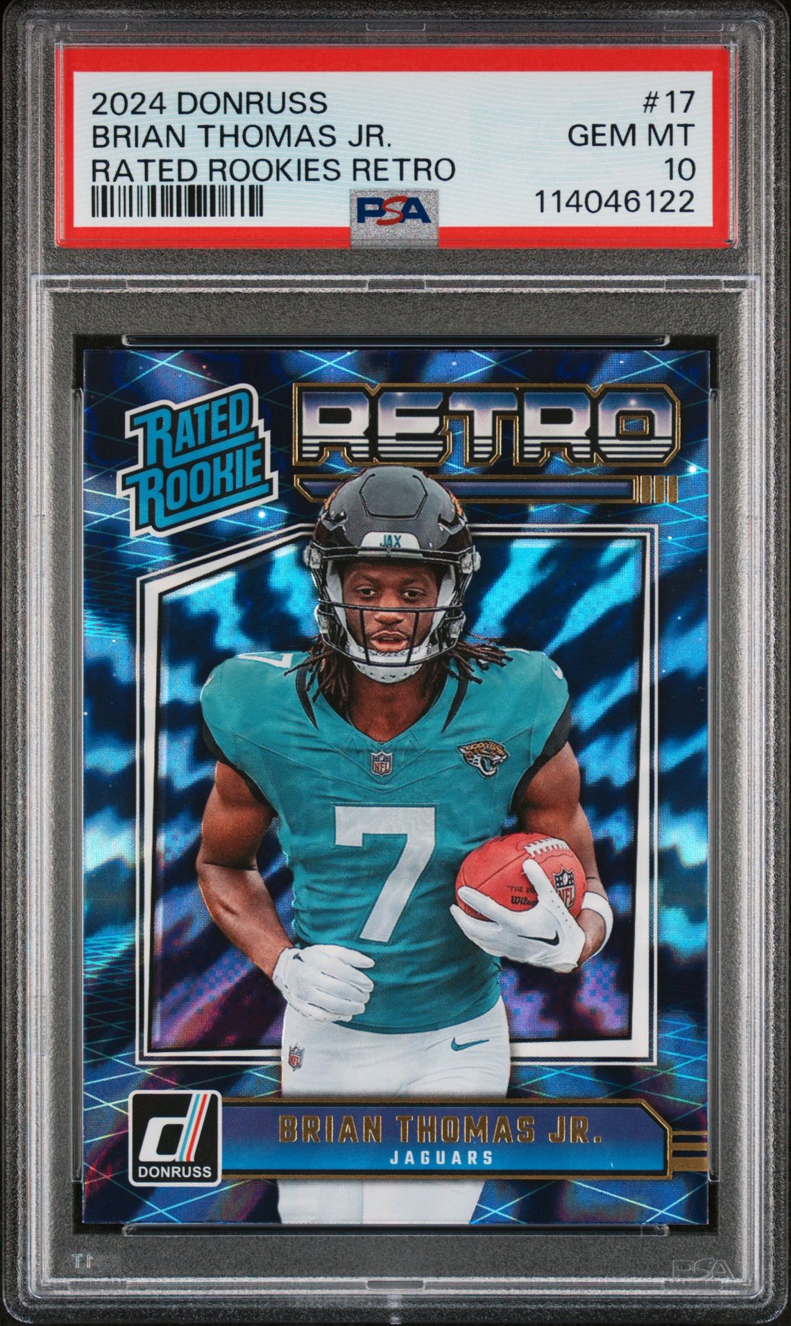 2024 Panini Donruss Rated Rookies Retro Brian Thomas Jr. #17 Gem Mt 10 front