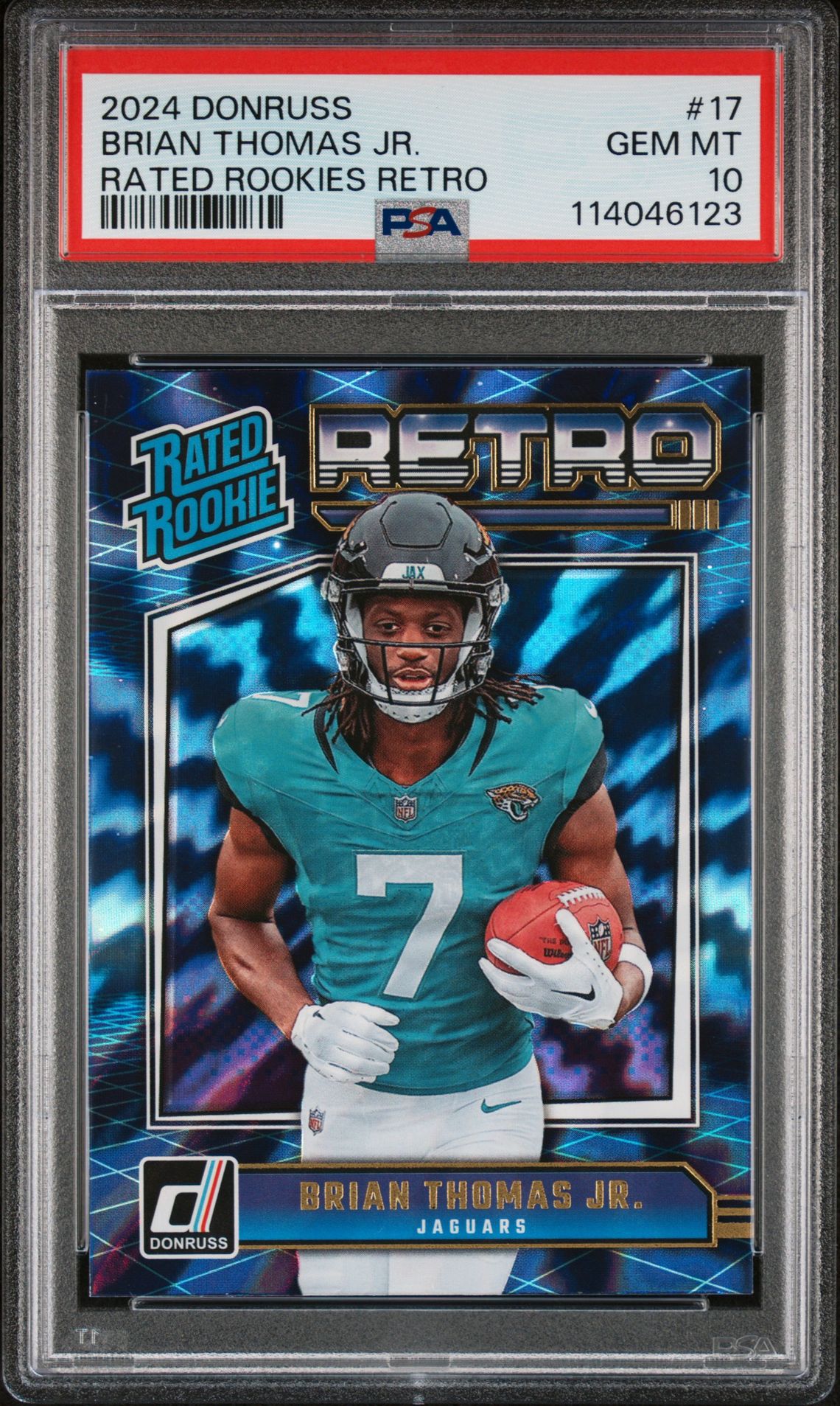 2024 Panini Donruss Rated Rookies Retro Brian Thomas Jr. #17 Gem Mt 10 front