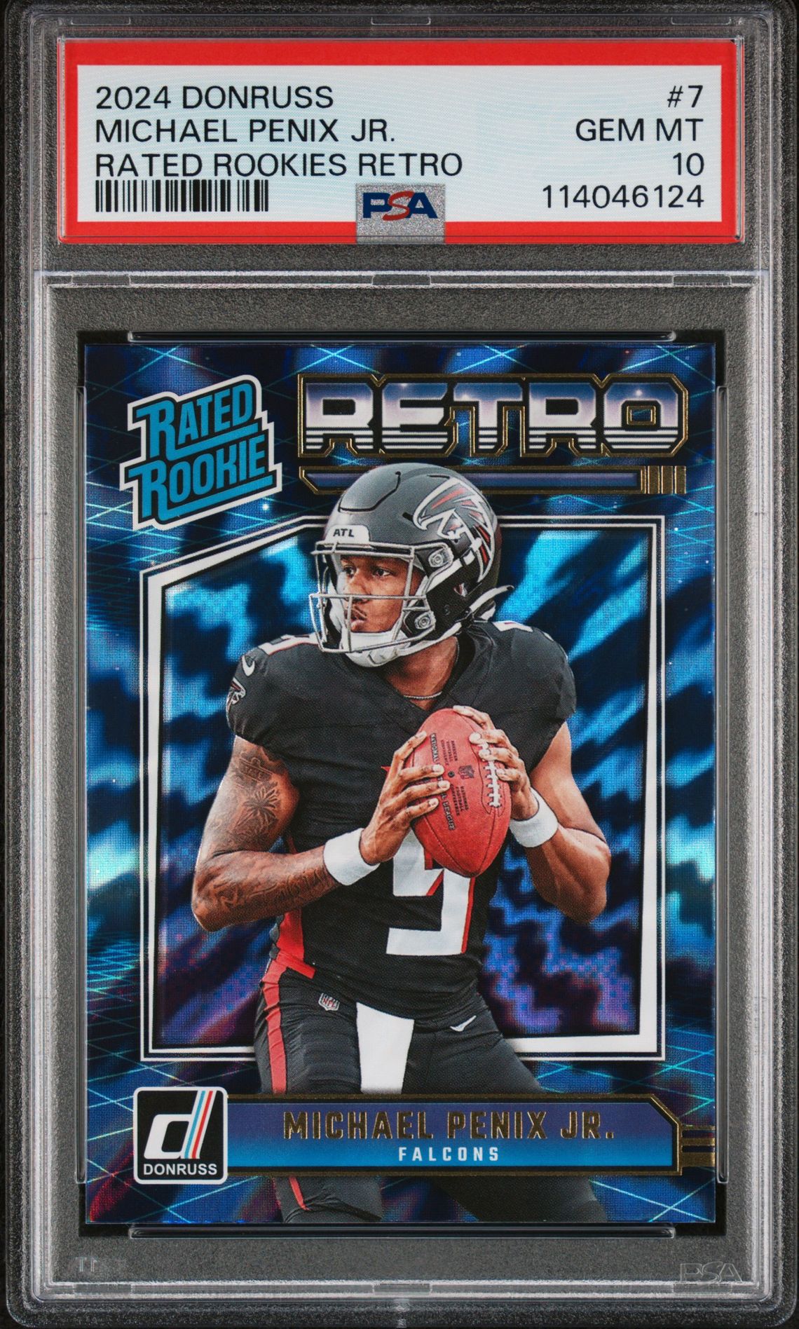 2024 Panini Donruss Rated Rookies Retro Michael Penix Jr. #7 Gem Mt 10 front