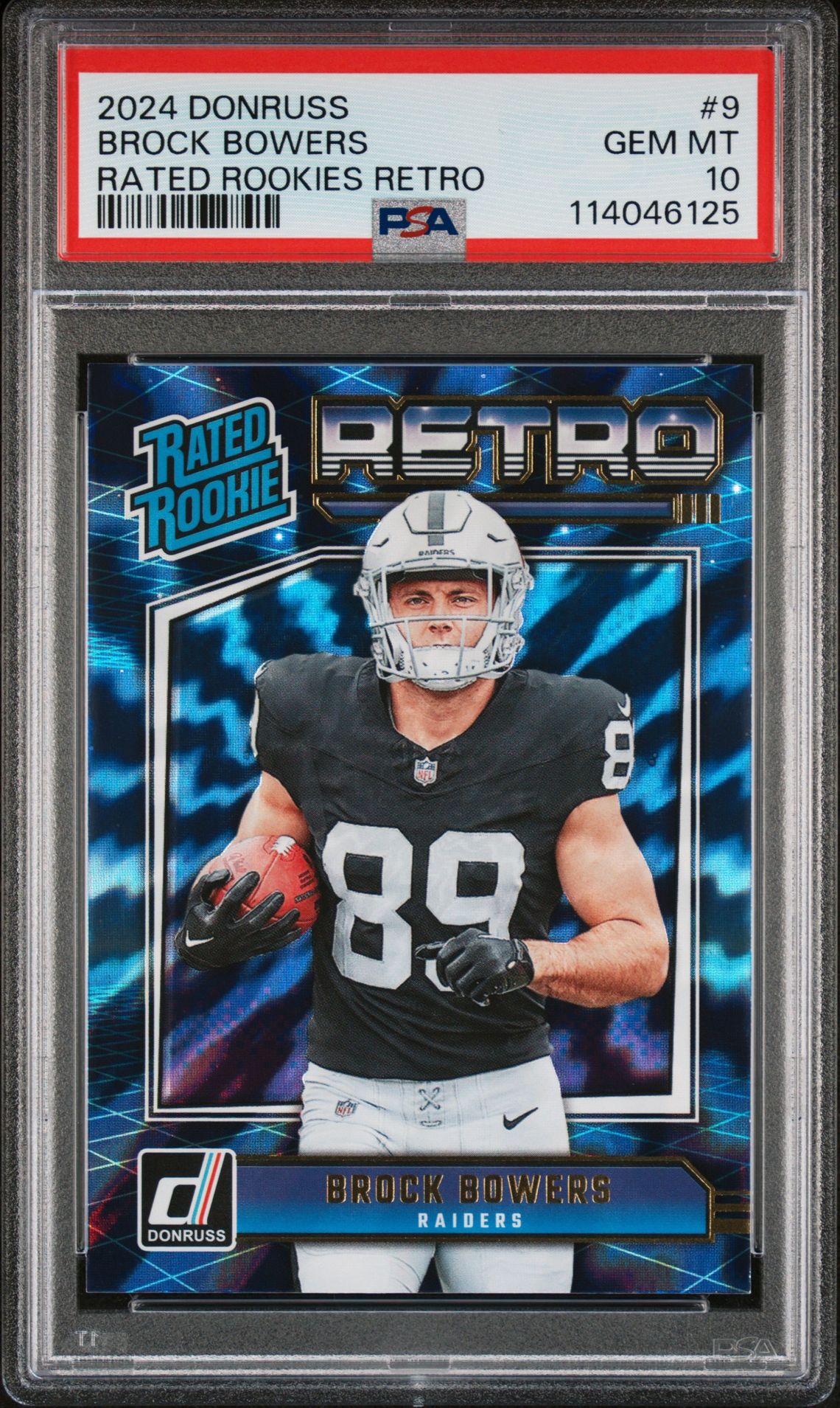 2024 Panini Donruss Rated Rookies Retro Brock Bowers #9 Gem Mt 10 front