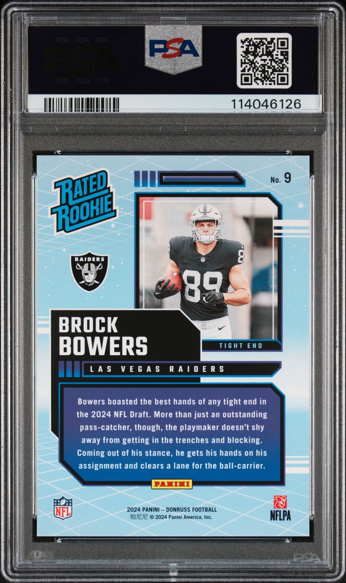 2024 Panini Donruss Rated Rookies Retro Brock Bowers #9 Mint 9 back