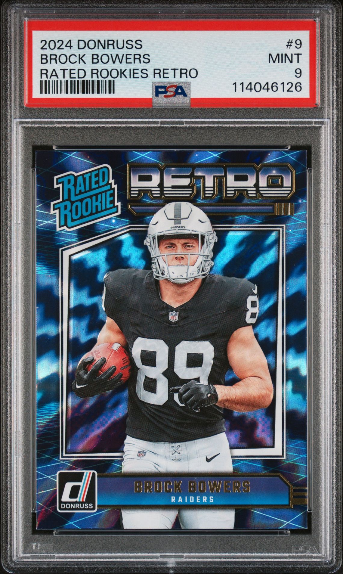 2024 Panini Donruss Rated Rookies Retro Brock Bowers #9 Mint 9 front