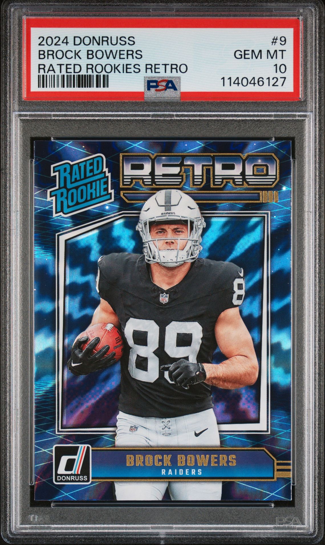 2024 Panini Donruss Rated Rookies Retro Brock Bowers #9 Gem Mt 10 front