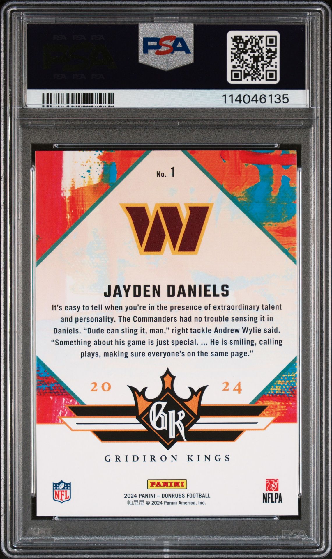 2024 Panini Donruss Rookie Gridiron Kings Jayden Daniels #1 Mint 9 back