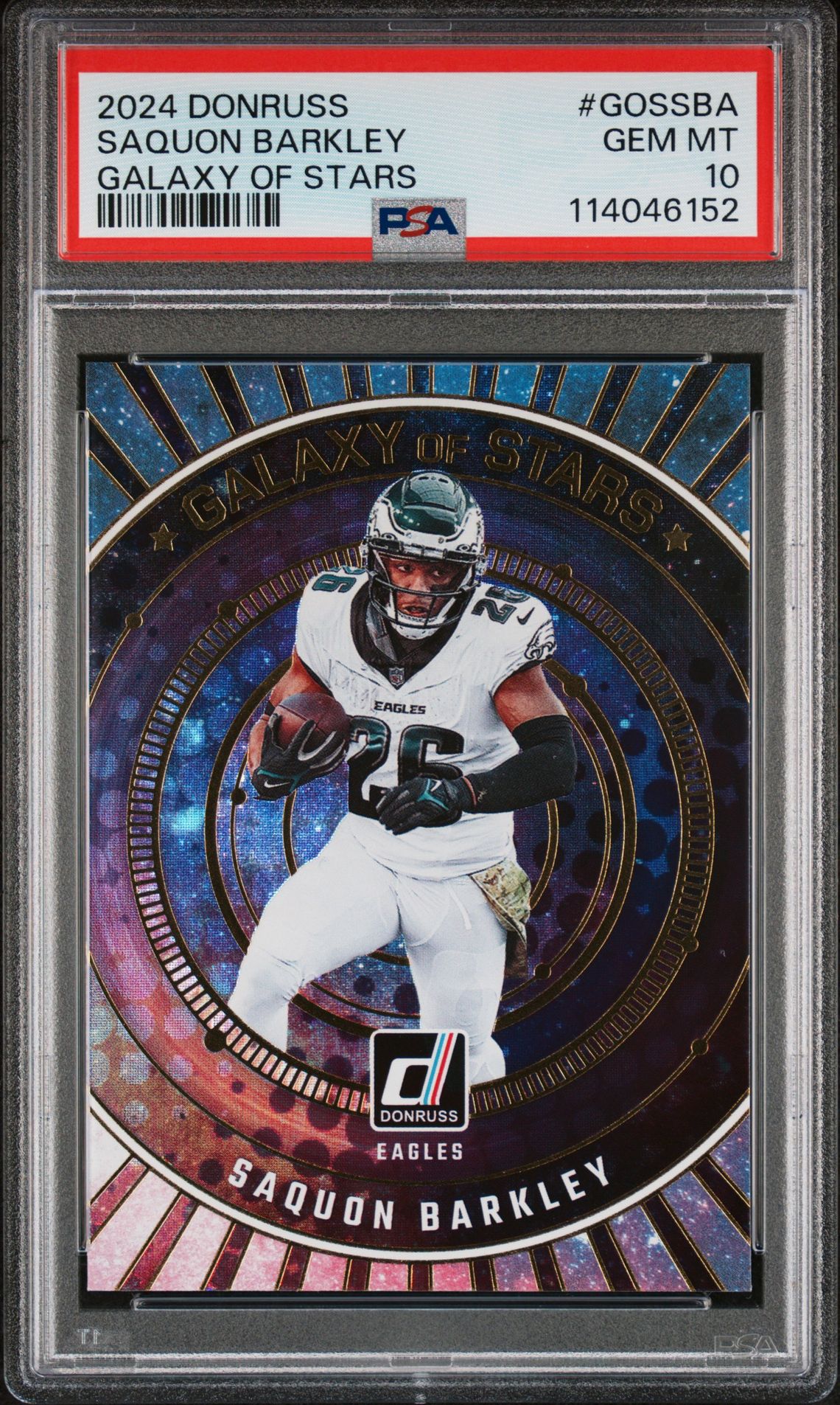 2024 Panini Donruss Galaxy Of Stars Saquon Barkley #Gossba Gem Mt 10 front