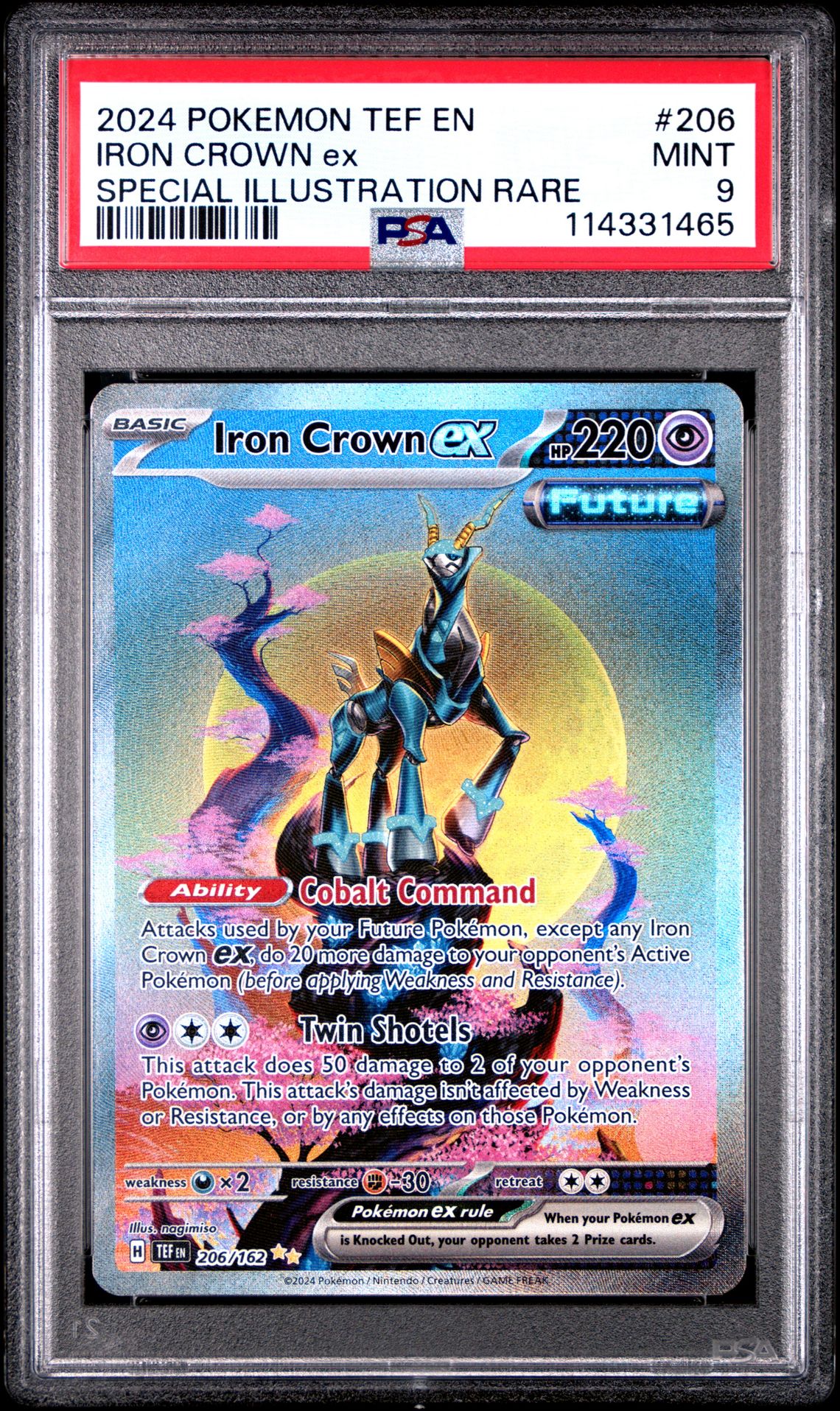 2024 Pokemon Tef En-Temporal Forces Iron Crown Ex #206 (Special Illustration Rare) Mint 9 front