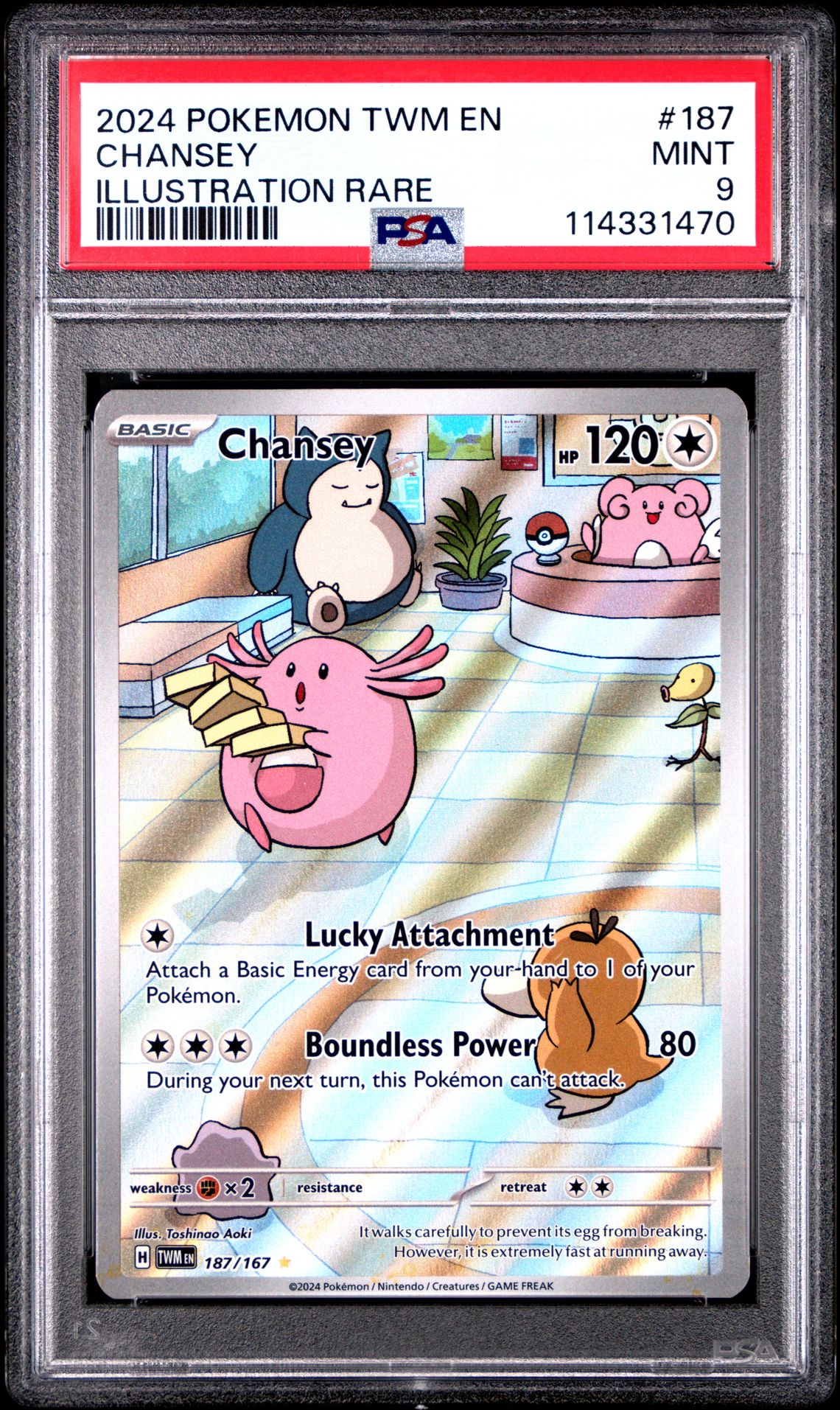 2024 Pokemon Twm En-Twilight Masquerade Chansey #187 (Illustration Rare) Mint 9 front