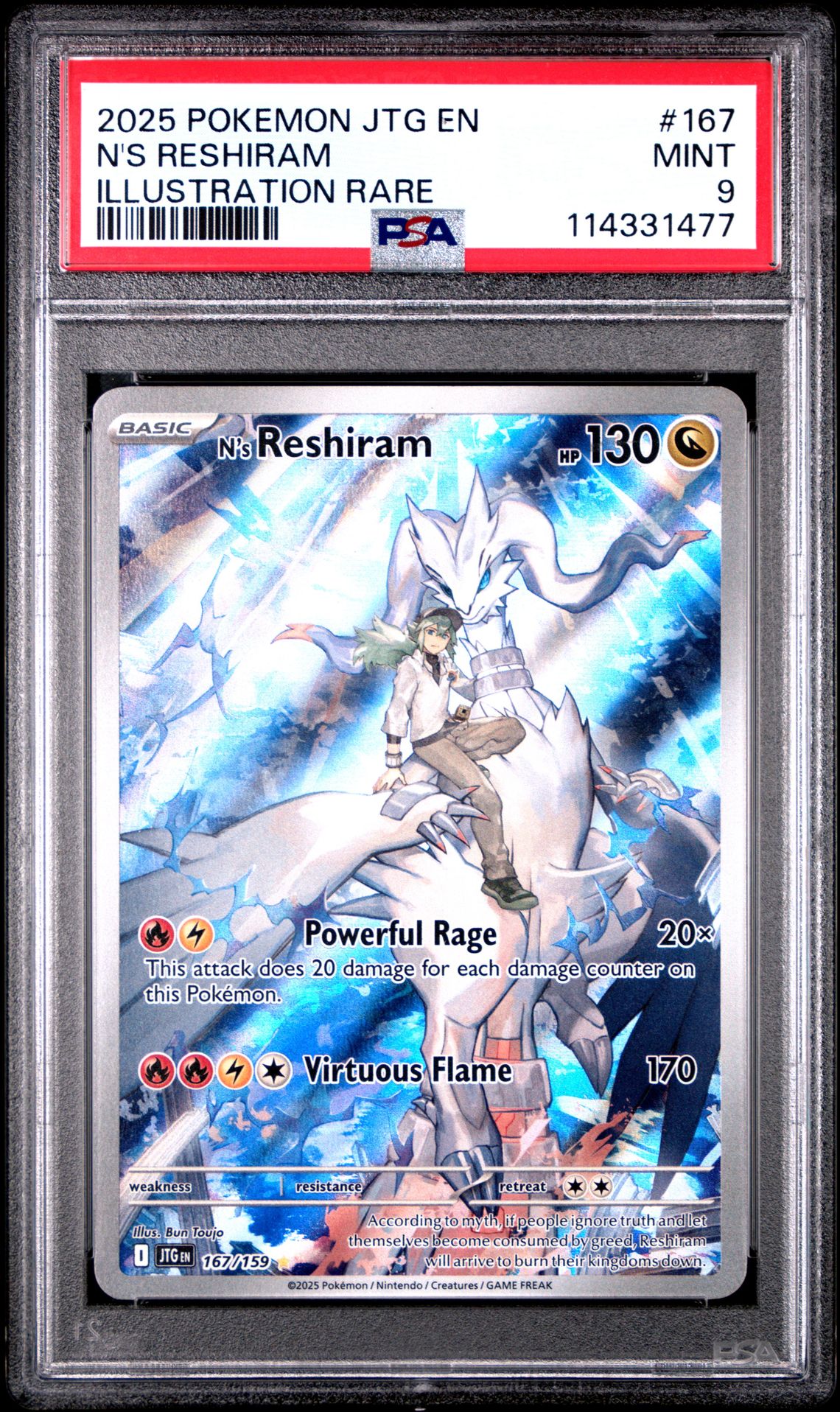 2025 Pokemon Jtg En-Journey Together N's Reshiram #167 (Illustration Rare) Mint 9 front