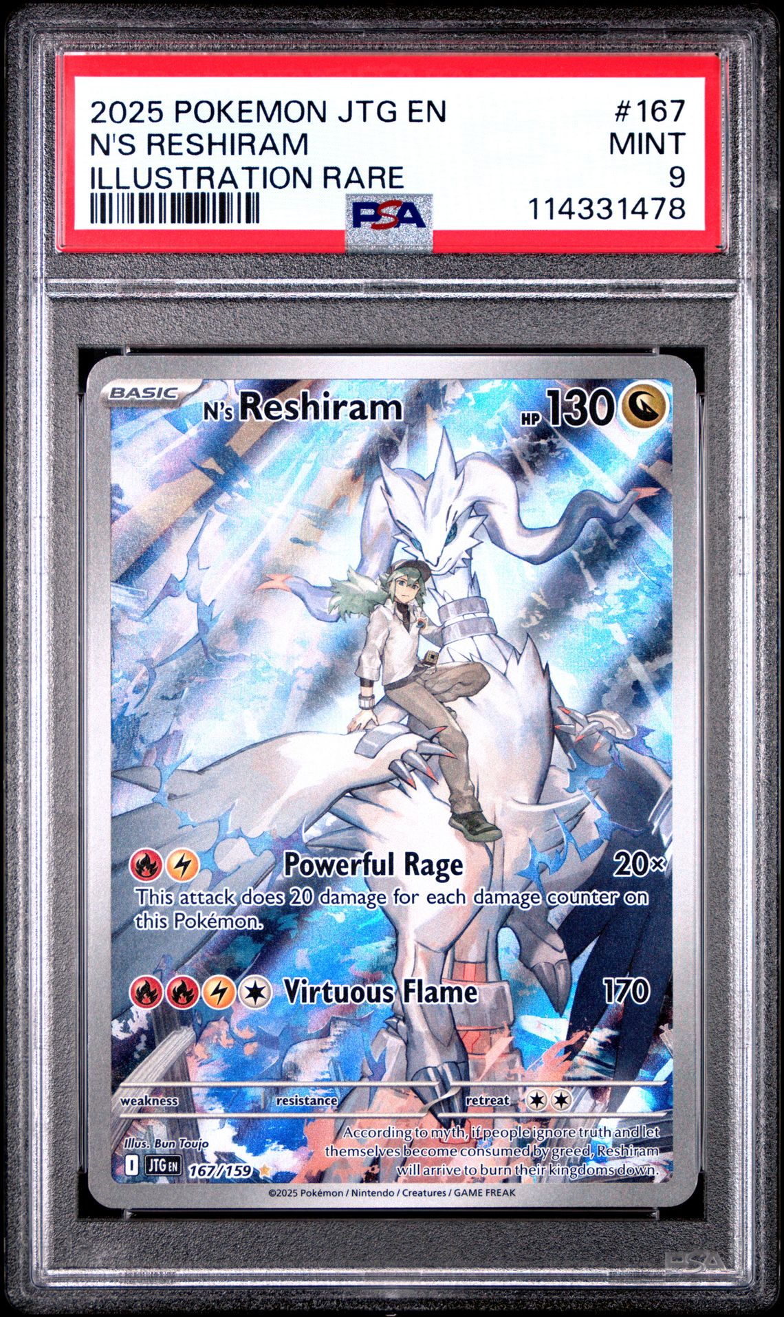 2025 Pokemon Jtg En-Journey Together N's Reshiram #167 (Illustration Rare) Mint 9 front
