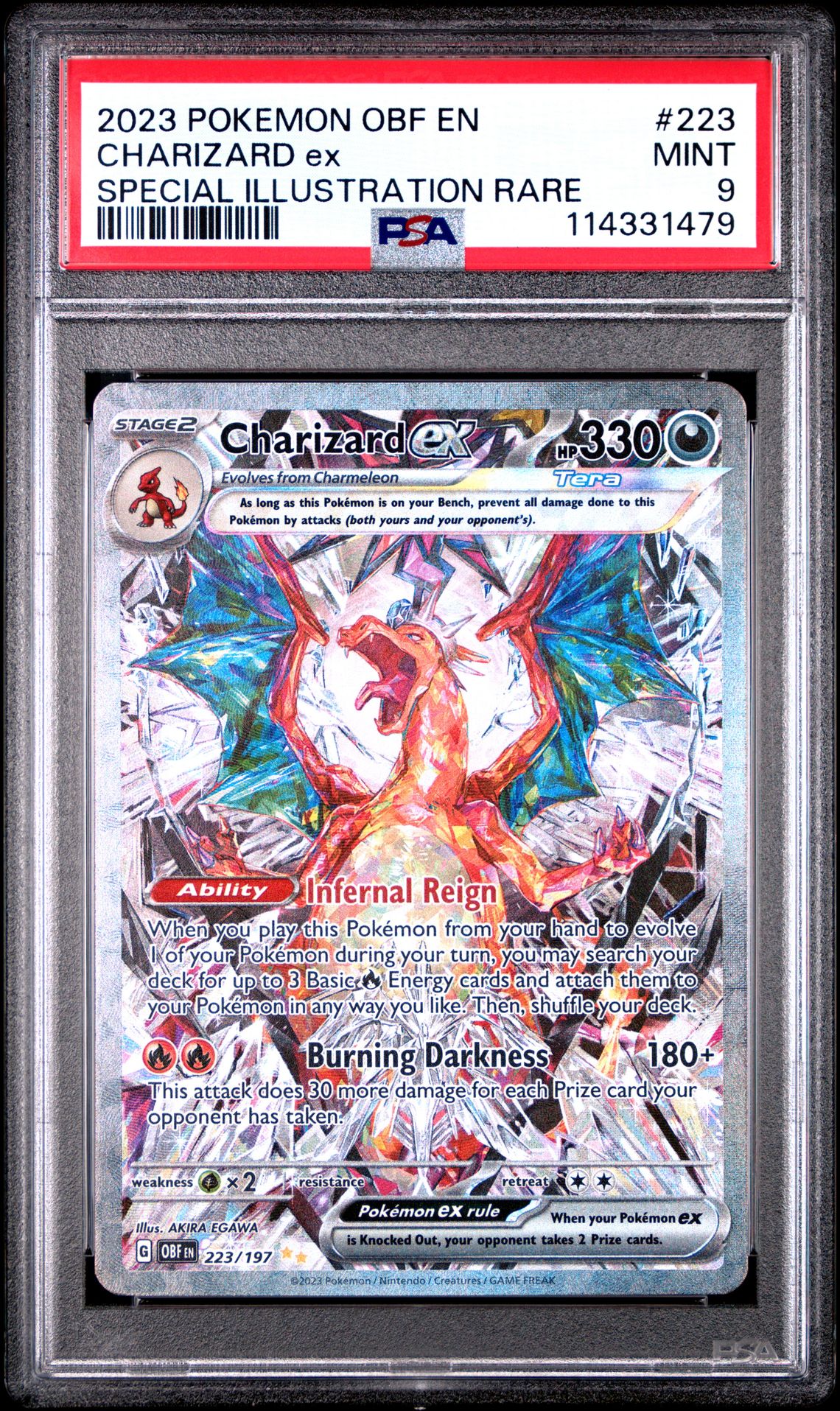 2023 Pokemon Obf En-Obsidian Flames Charizard Ex #223 (Special Illustration Rare) Mint 9 front