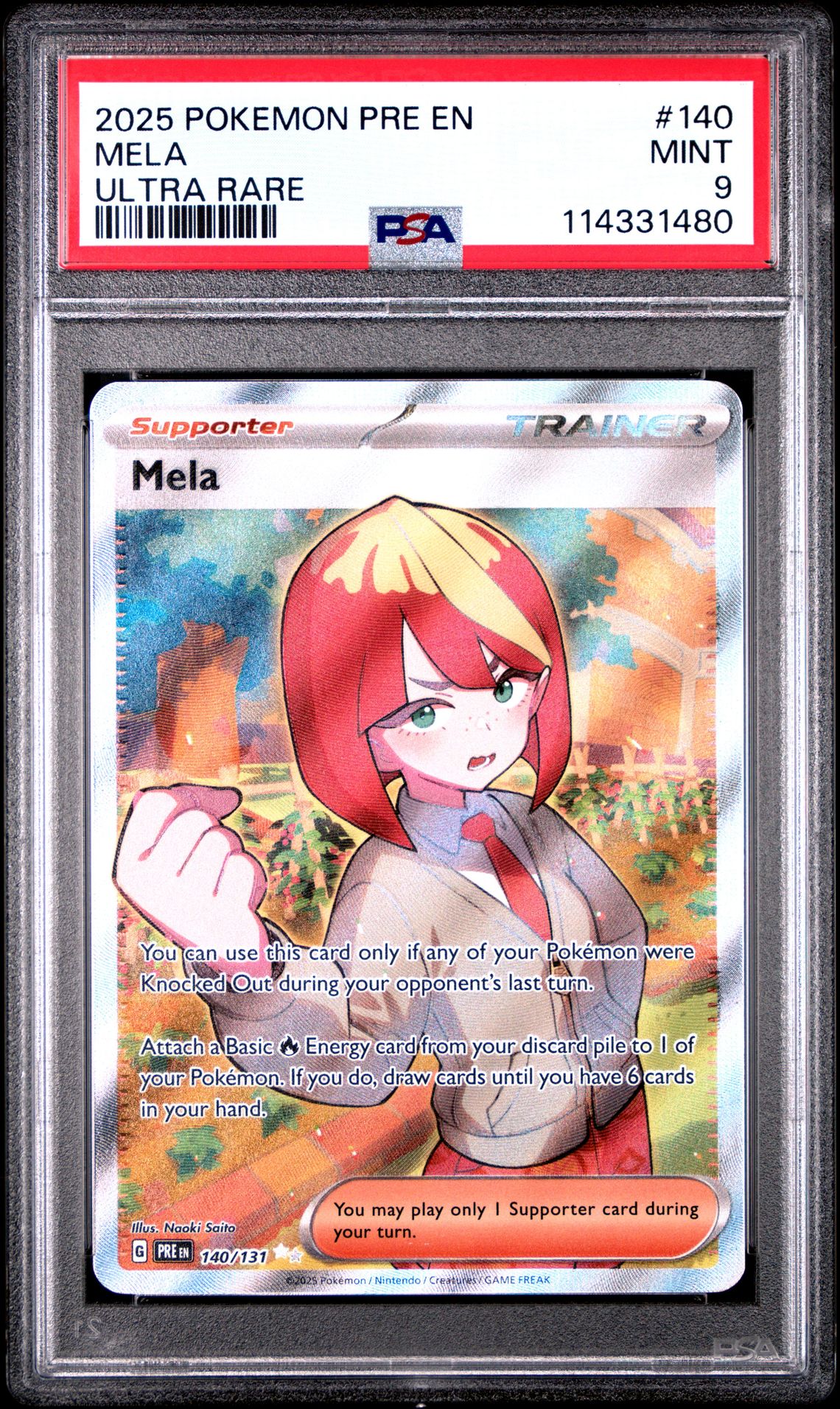 2025 Pokemon Pre En-Prismatic Evolutions Mela #140 (Ultra Rare) Mint 9 front