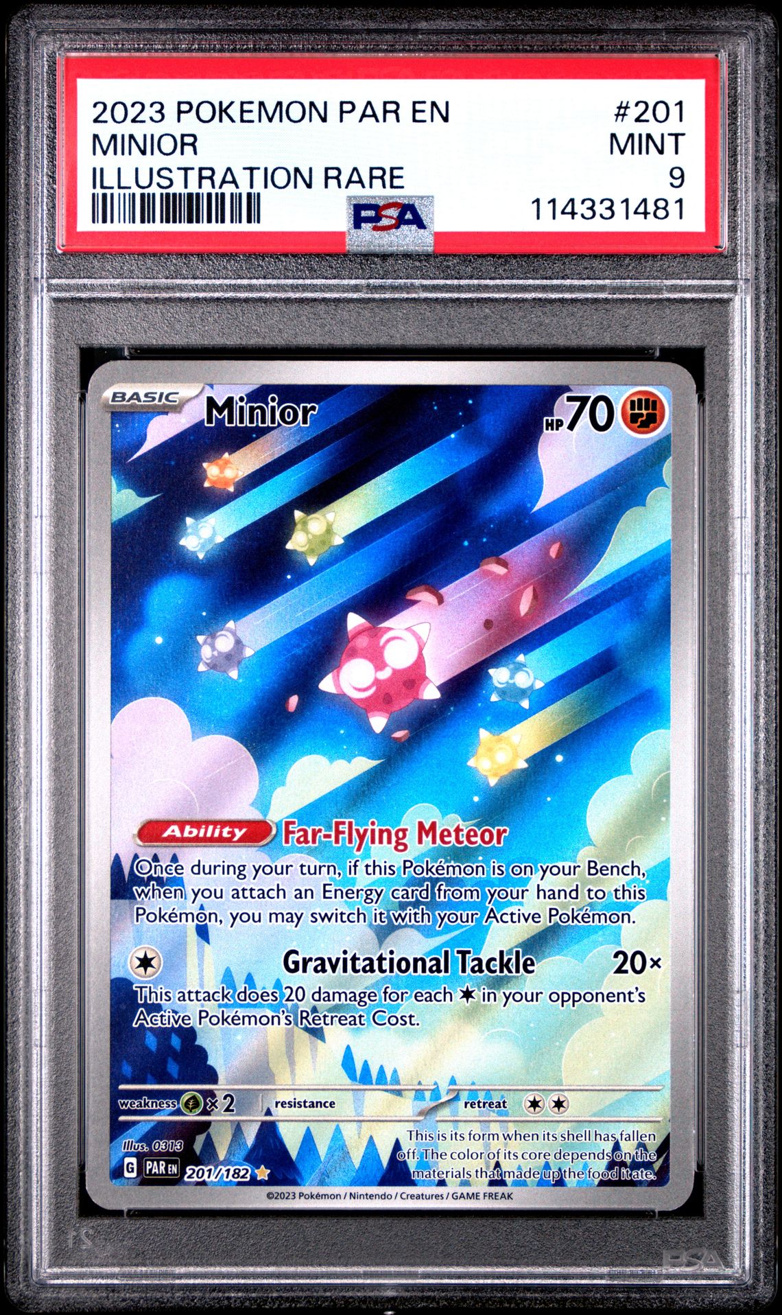 2023 Pokemon Par En-Paradox Rift Minior #201 (Illustration Rare) Mint 9 front