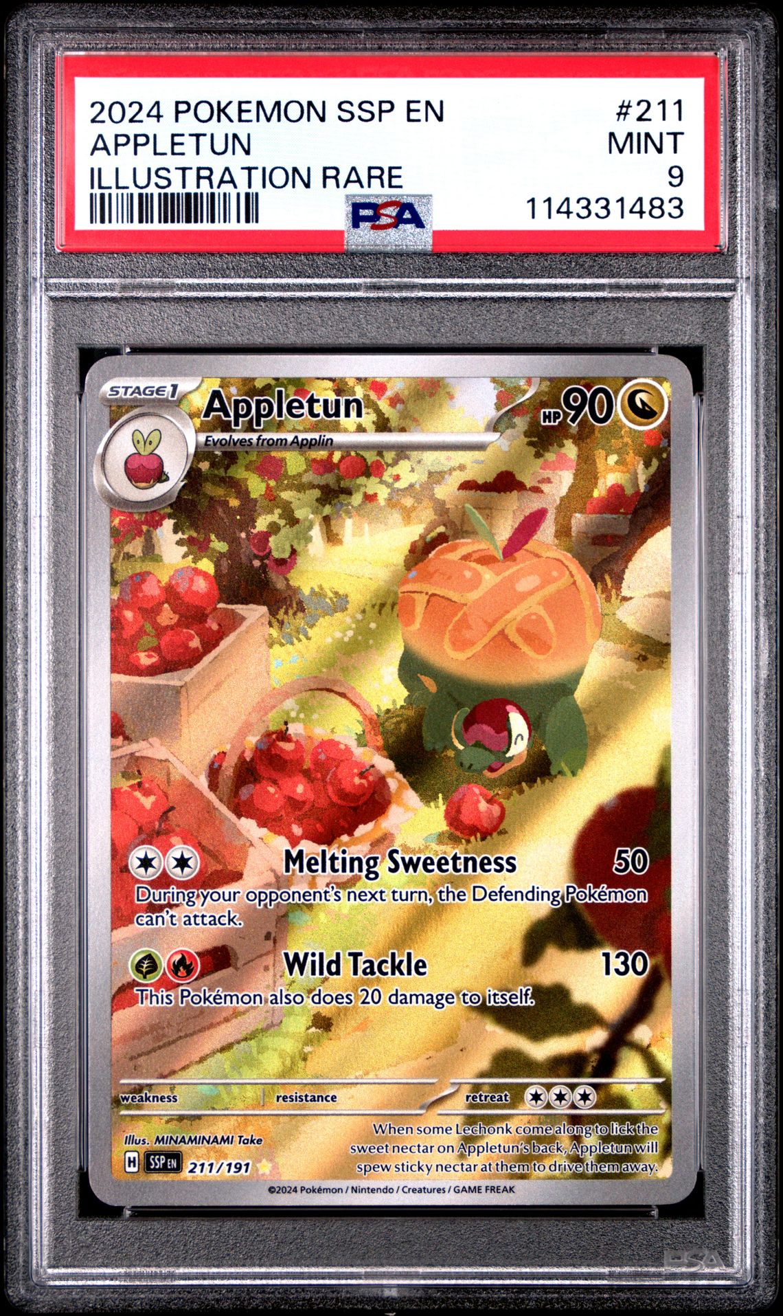 2024 Pokemon Ssp En-Surging Sparks Appletun #211 (Illustration Rare) Mint 9 front