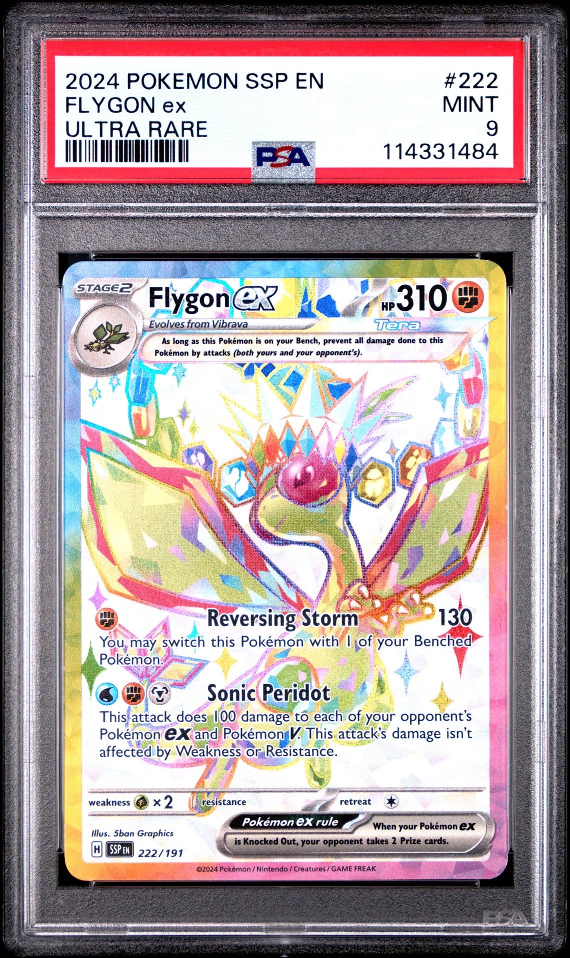 2024 Pokemon Ssp En-Surging Sparks Flygon Ex #222 (Ultra Rare) Mint 9 front