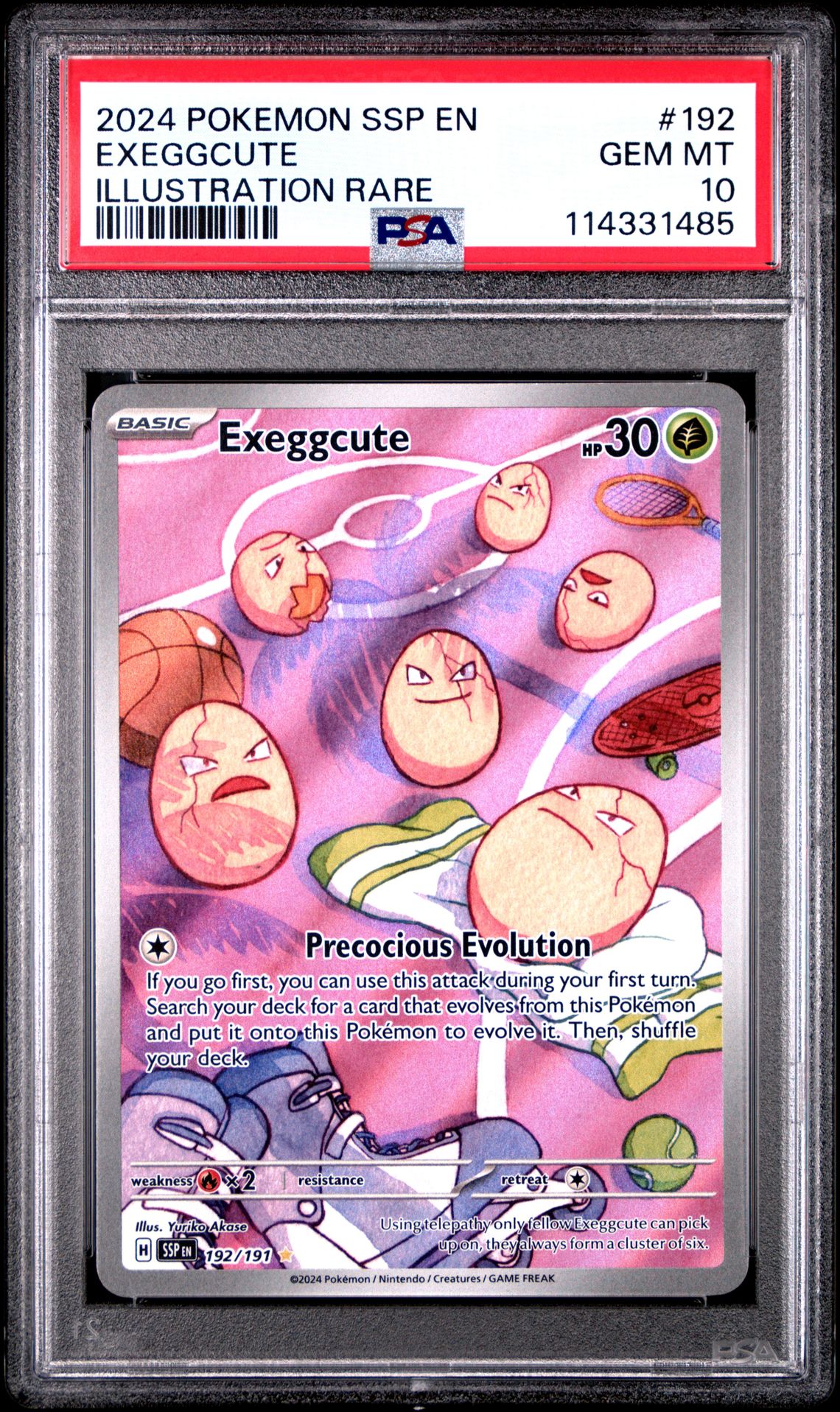 2024 Pokemon Ssp En-Surging Sparks Exeggcute #192 (Illustration Rare) Gem Mt 10 front