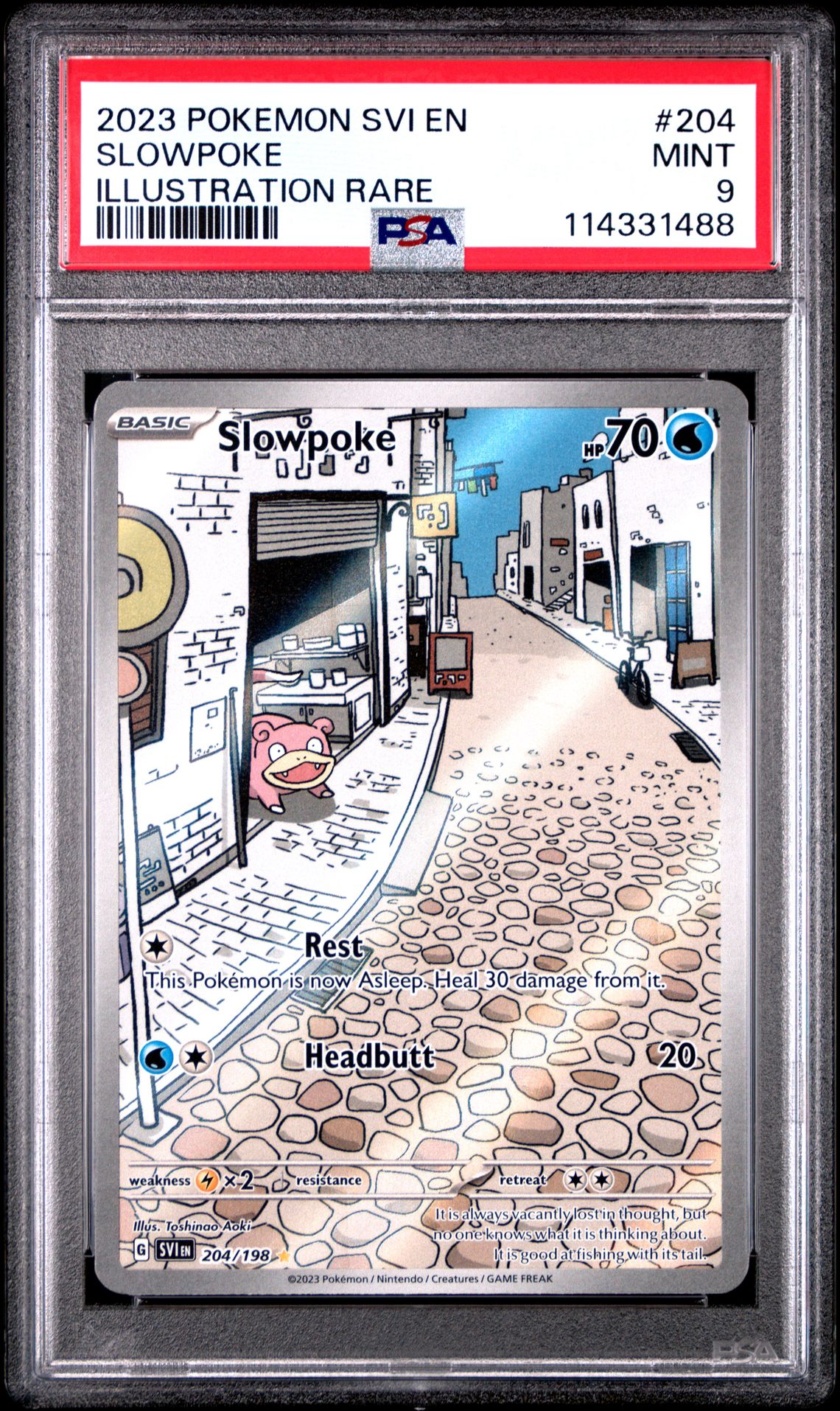 2023 Pokemon Svi En-Scarlet & Violet Slowpoke #204 (Illustration Rare) Mint 9 front