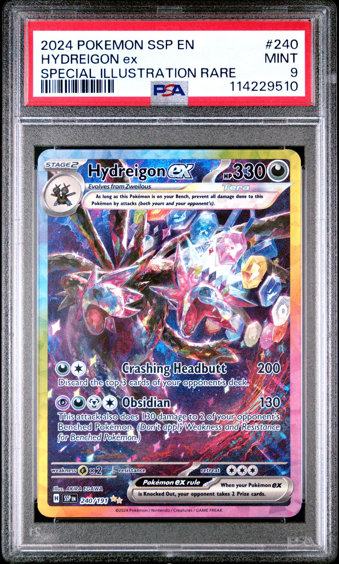 2024 Pokemon Ssp En-Surging Sparks Hydreigon Ex #240 (Special Illustration Rare) Mint 9 front