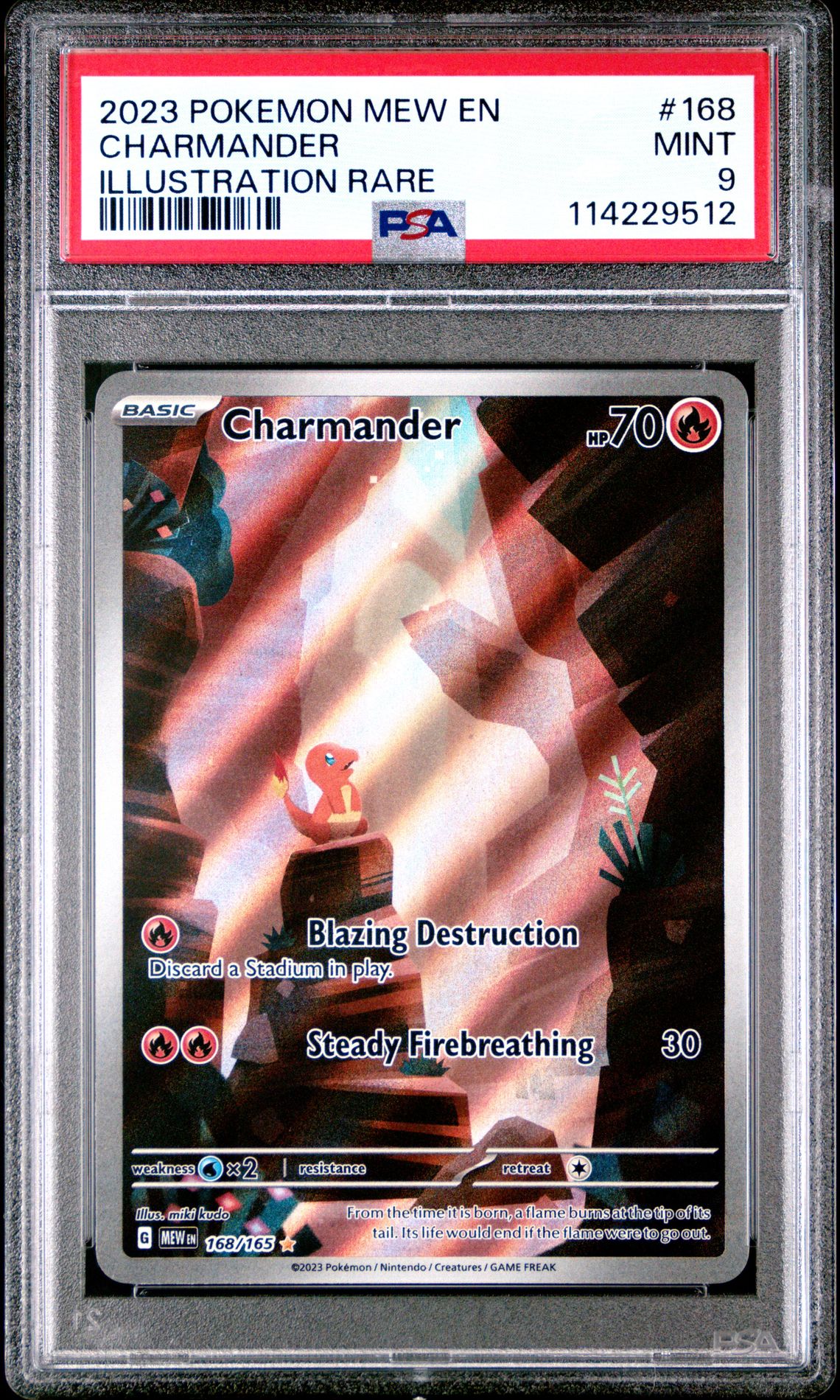2023 Pokemon Mew En-151 Charmander #168 (Illustration Rare) Mint 9 front