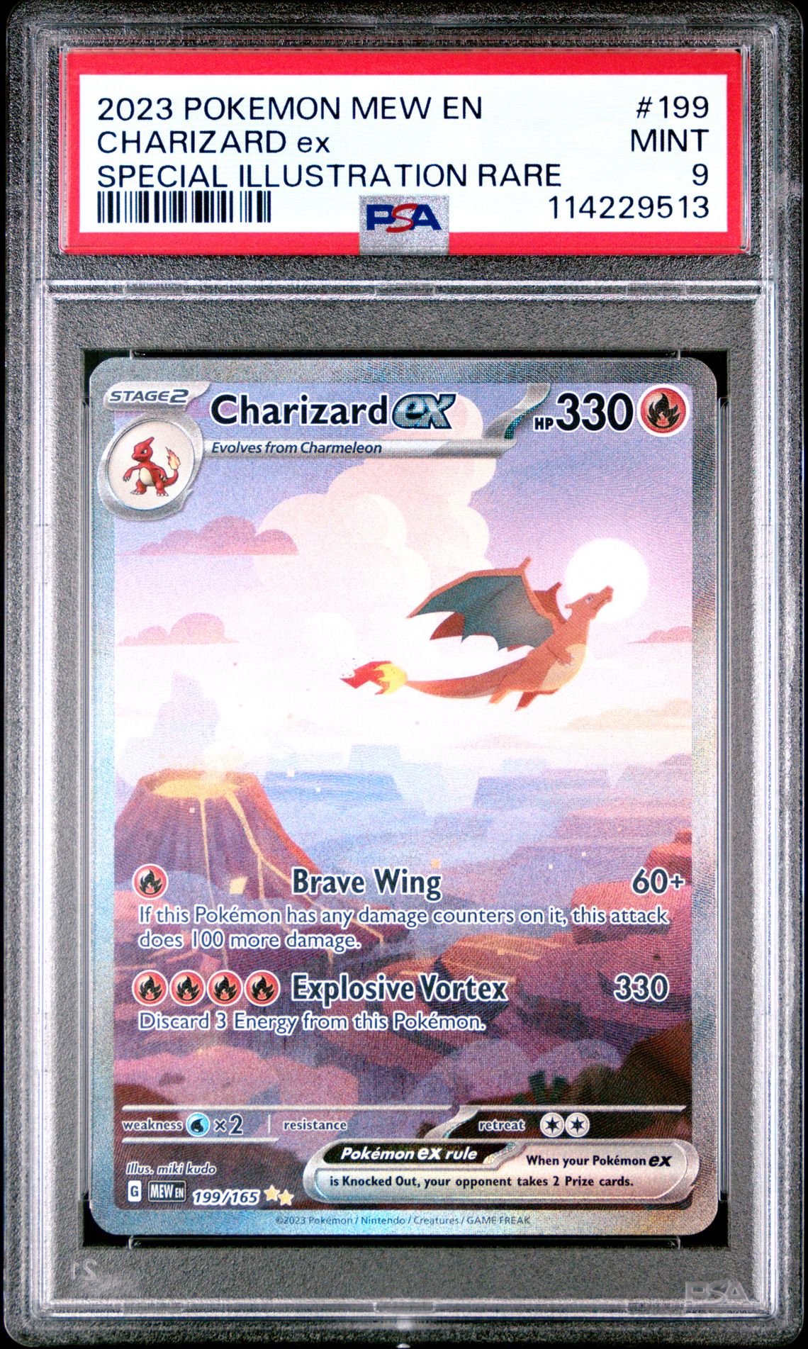 2023 Pokemon Mew En-151 Charizard Ex #199 (Special Illustration Rare) Mint 9 front