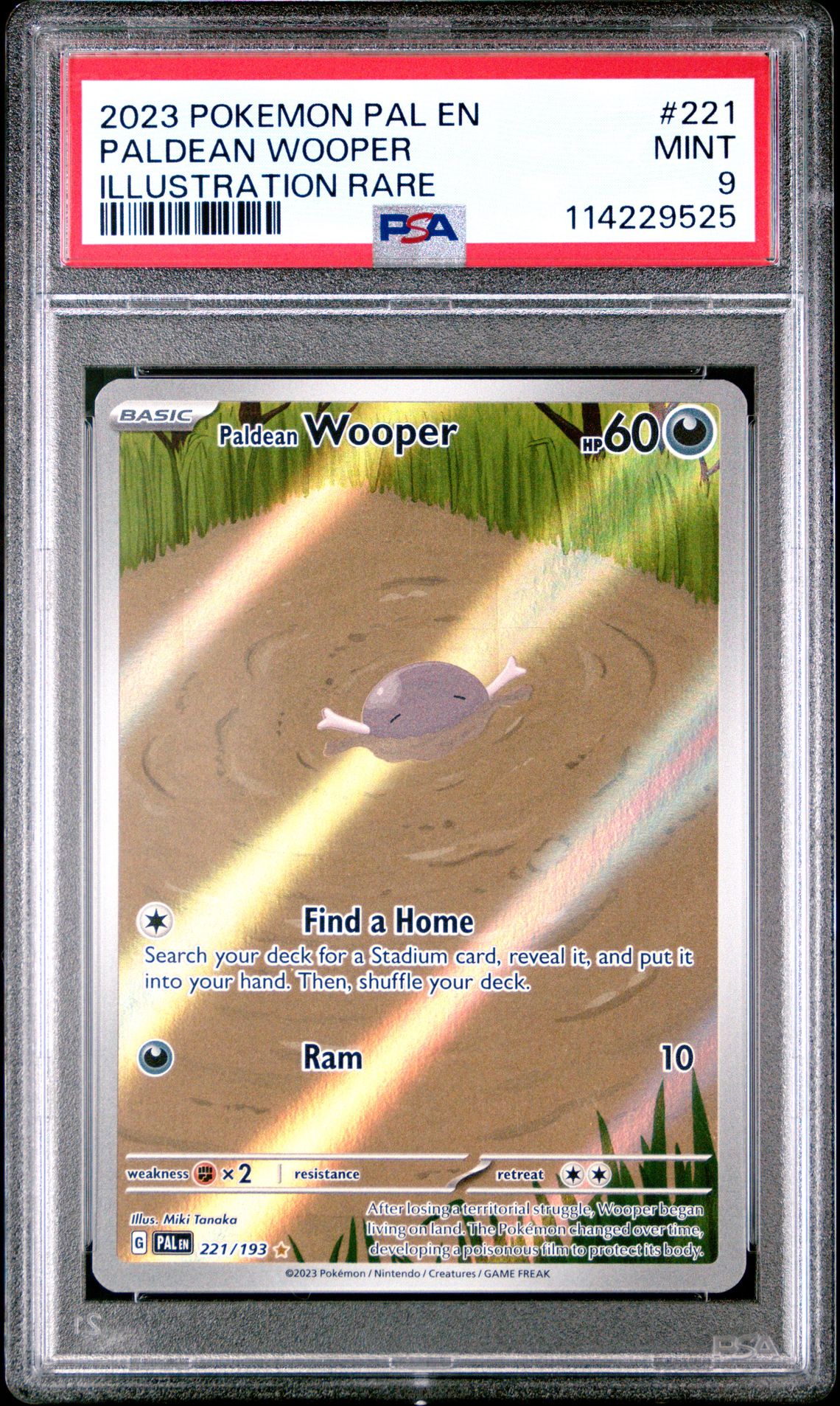 2023 Pokemon Pal En-Paldea Evolved Paldean Wooper #221 (Illustration Rare) Mint 9 front