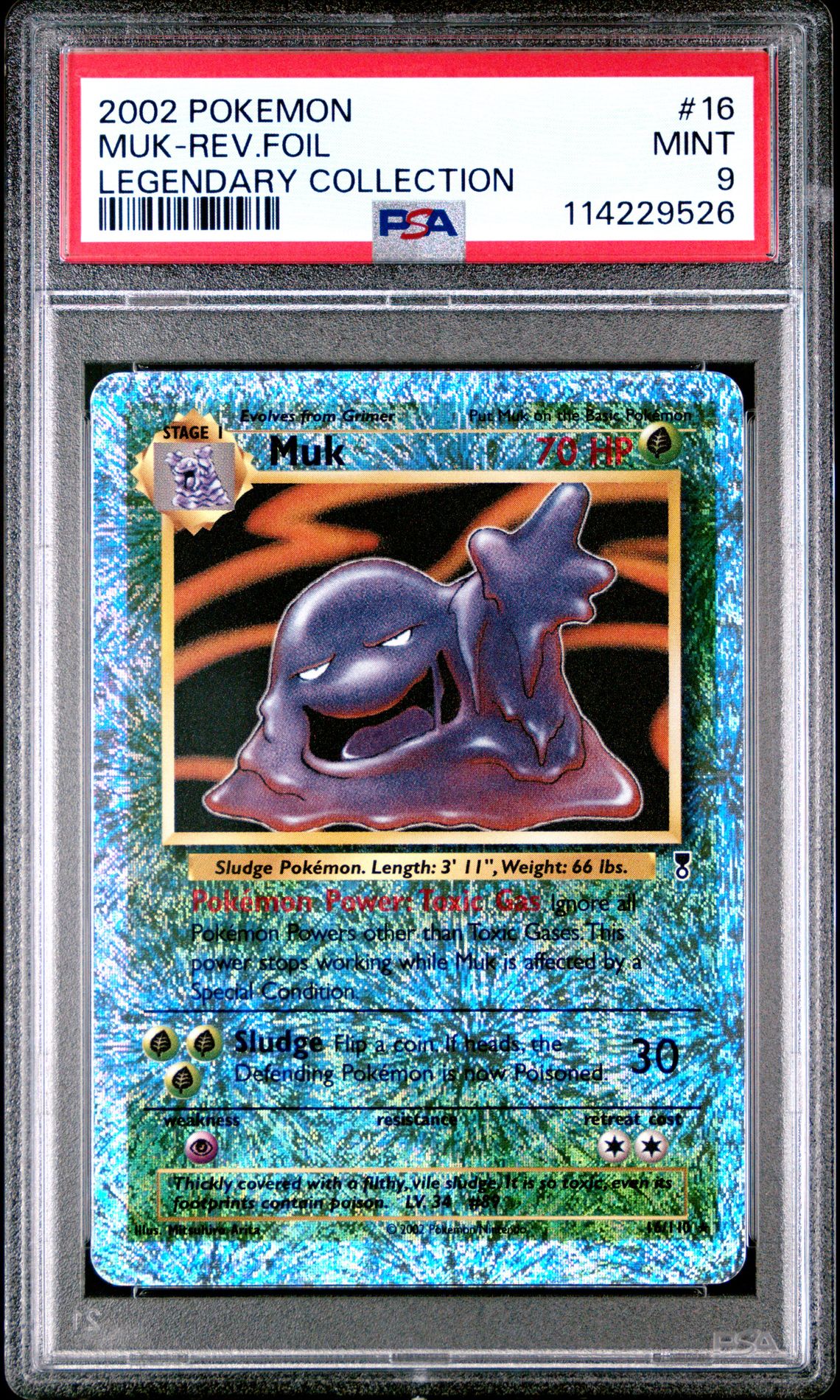 2002 Pokemon Legendary Collection Muk-Rev.foil #16 (Legendary Collection) Mint 9 front