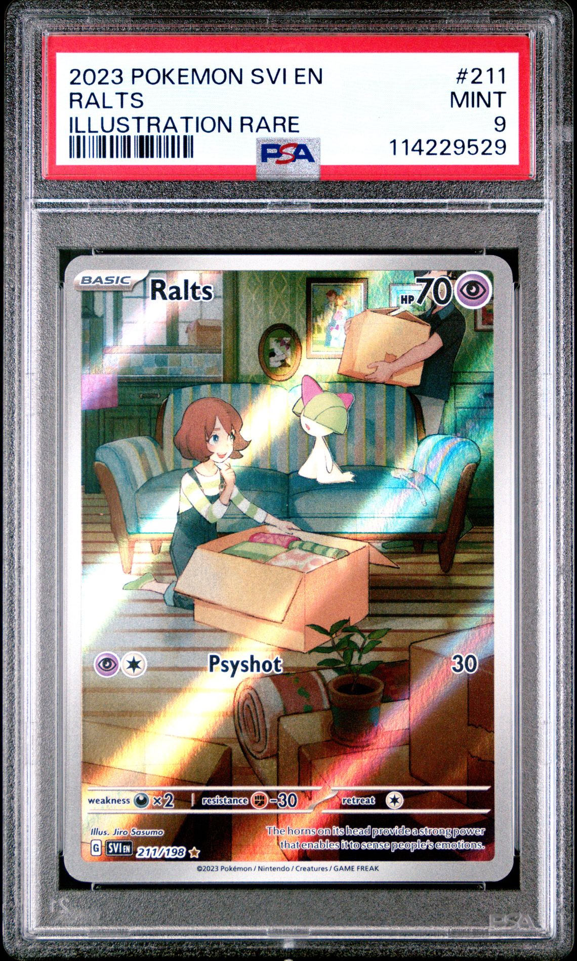 2023 Pokemon Svi En-Scarlet & Violet Ralts #211 (Illustration Rare) Mint 9 front