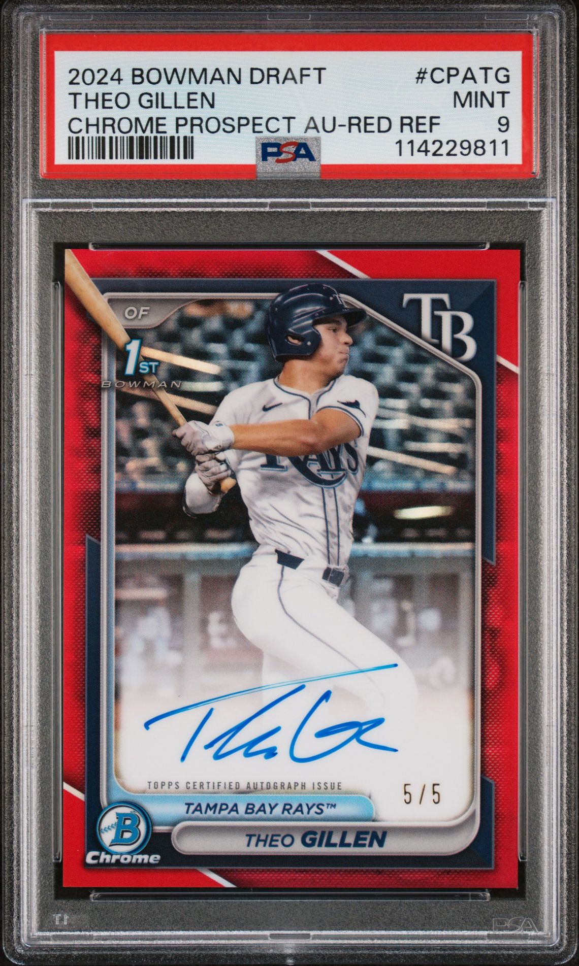 2024 Bowman Bowman Draft Red Refractor #CPATG Theo Gillen front