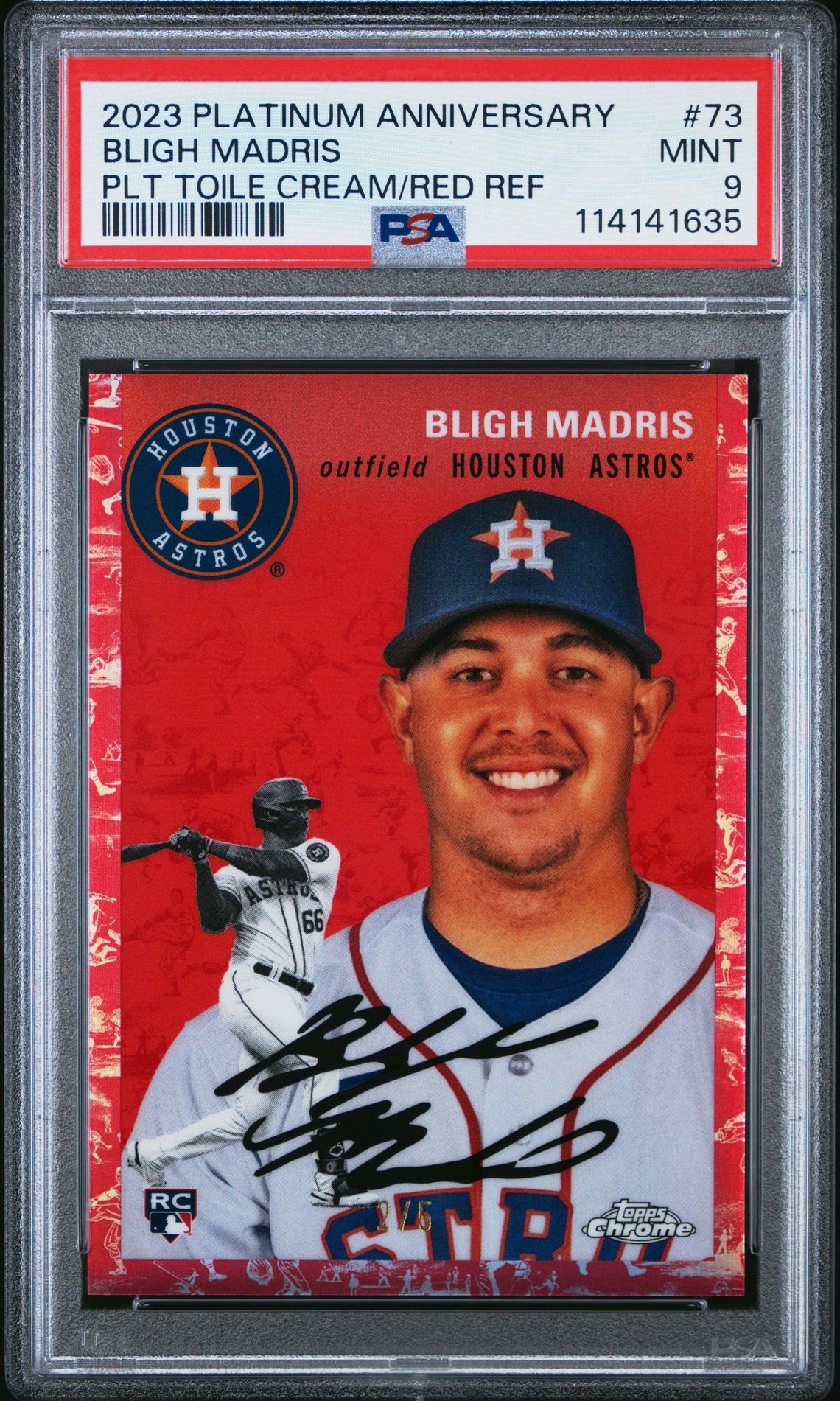 2023 Topps Chrome Platinum Anniversary Bligh Madris #73 (Plt Toile Cream/Red Ref) Mint 9 front