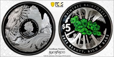 2022 $5 Daintree Rainforest Colorized PR70DCAM