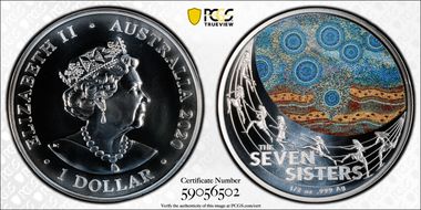 2020 $1 The Seven Sisters  Colorized MS70