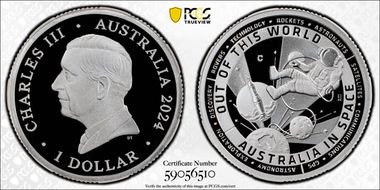 2024-C $1 Australia in Space Ag PR70DCAM