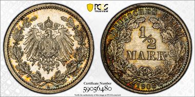 1908-A 1/2 Mk J-16 MS65