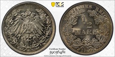 1909-E 1/2 Mk J-16 MS65