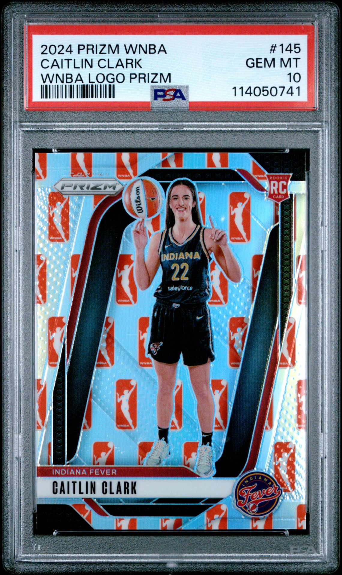2024 Panini Prizm Wnba Caitlin Clark #145 (Wnba Logo Prizm) Gem Mt 10 front