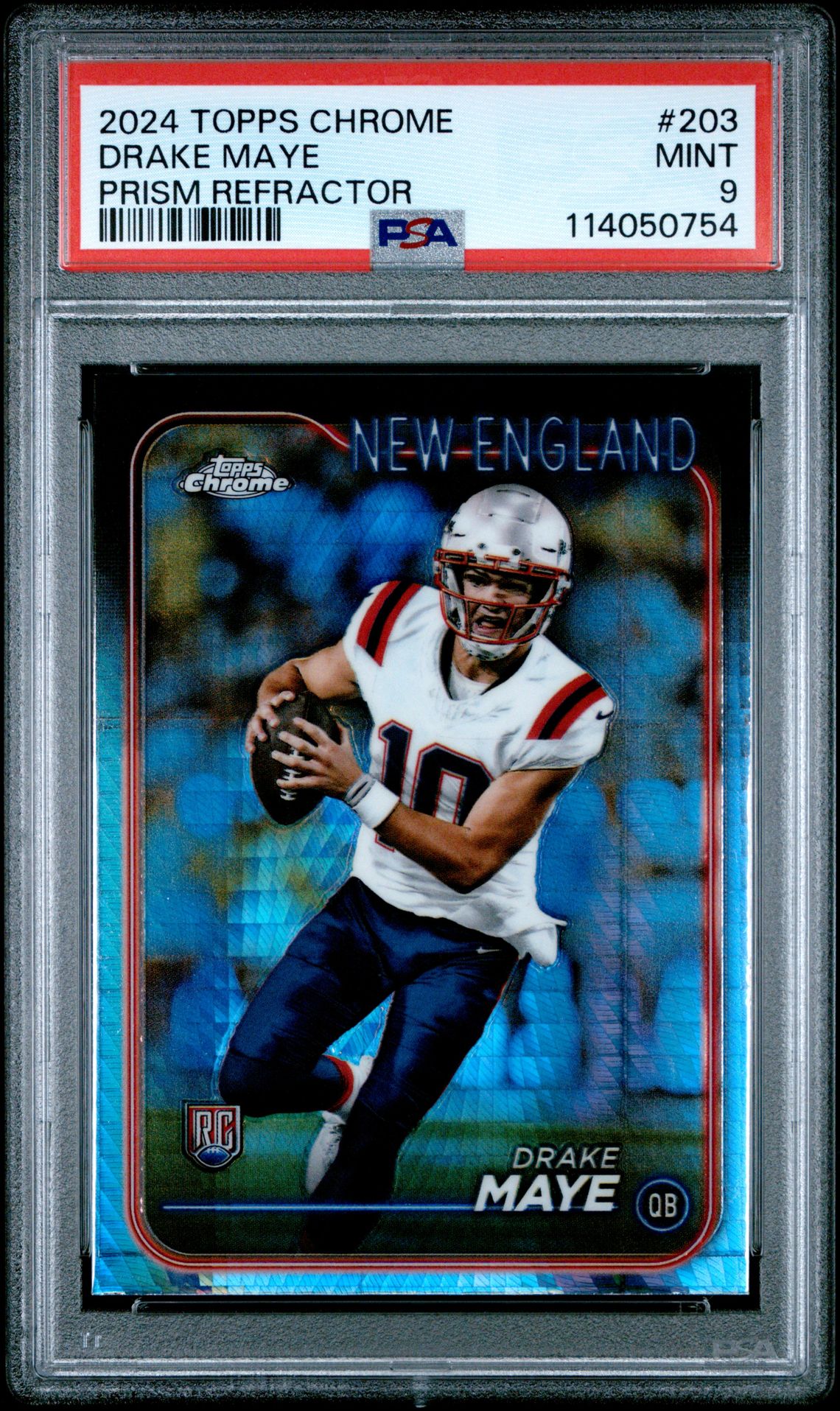 2024 Topps Chrome Drake Maye #203 (Prism Refractor) Mint 9 front