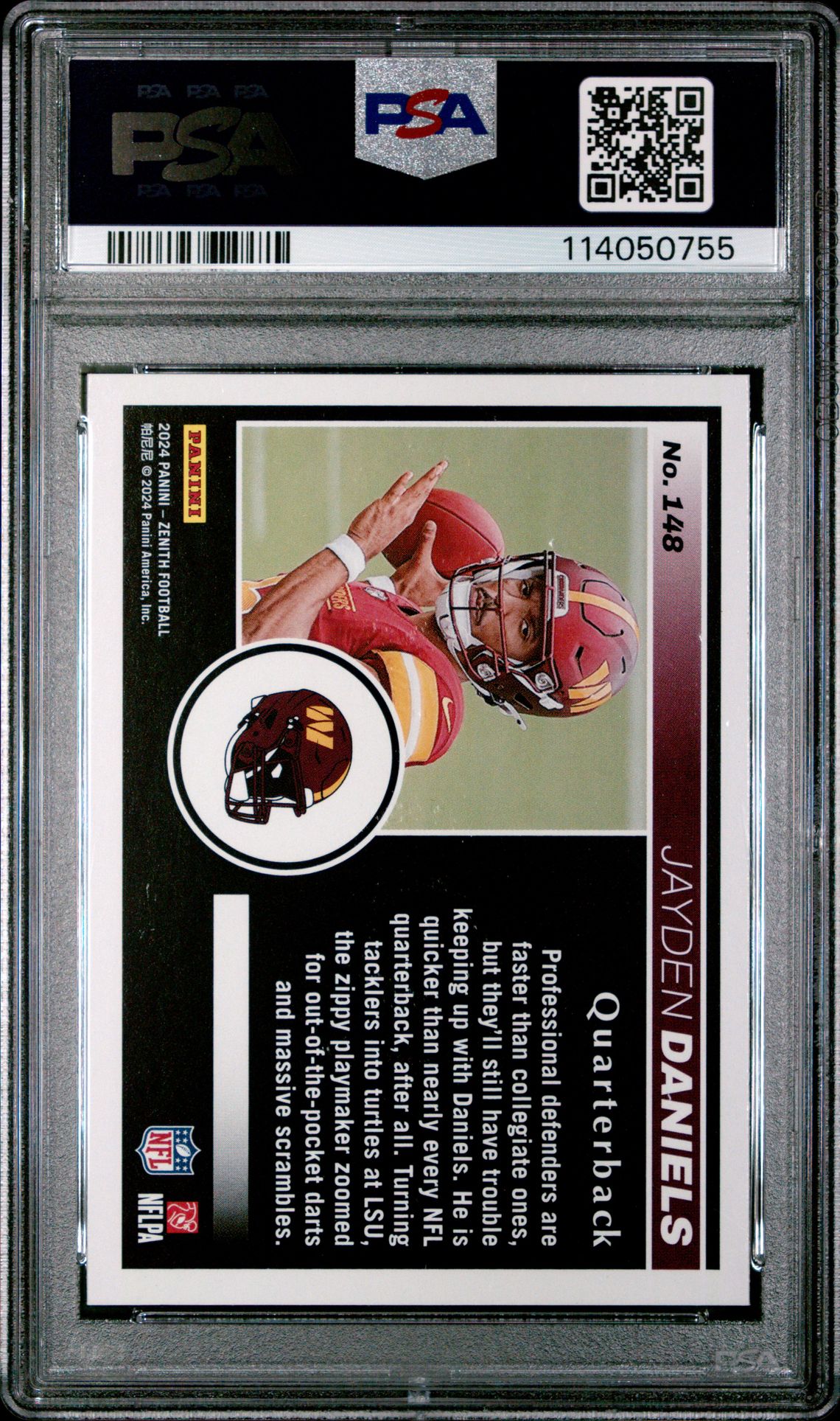 2024 Panini Zenith Jayden Daniels #148 (No Huddle) Ex-Mt 6 back