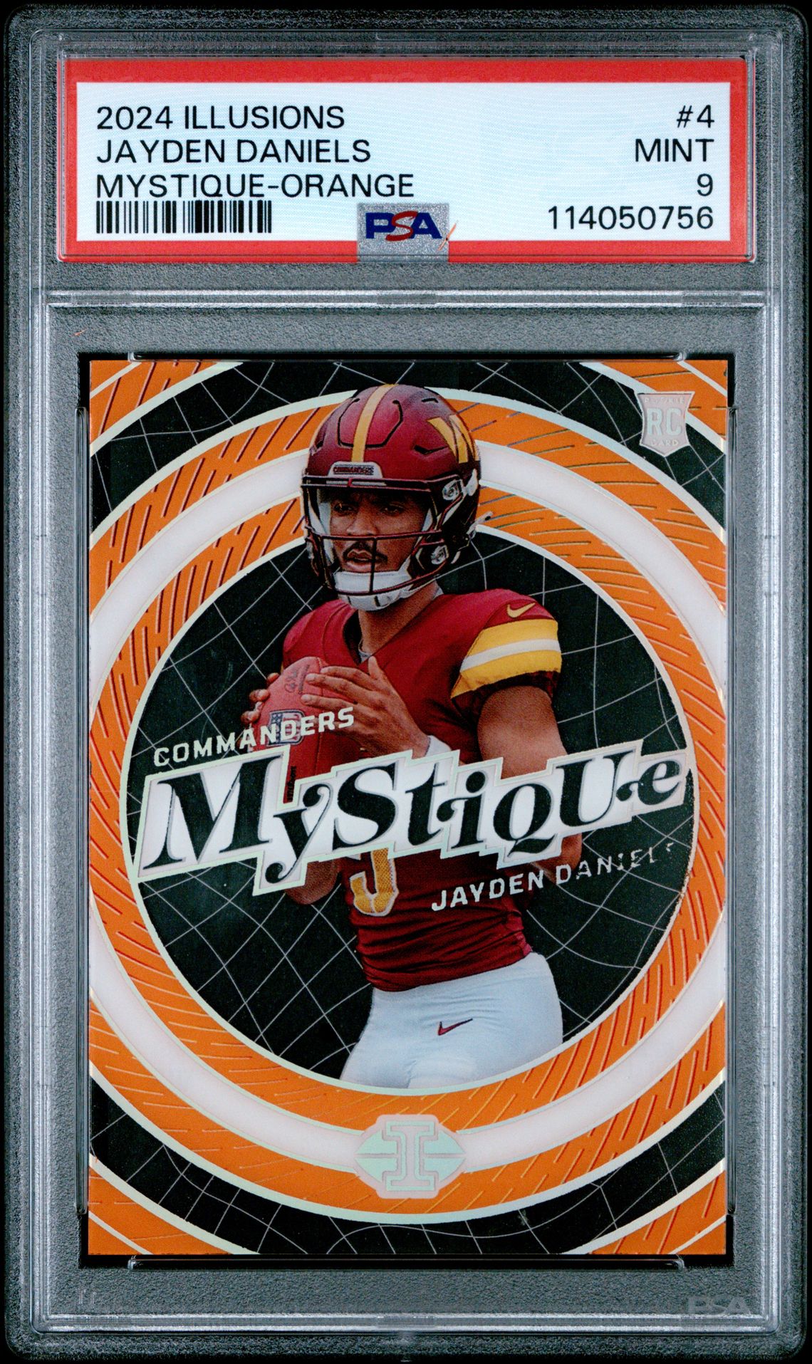 2024 Panini Illusions Mystique Jayden Daniels #4 (Mystique-Orange) Mint 9 front
