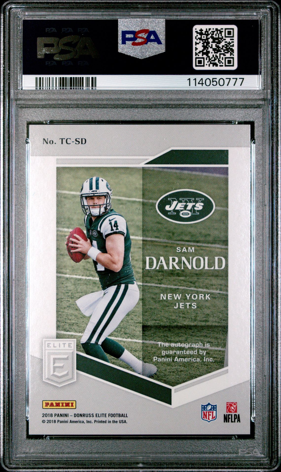 2018 Panini Donruss Elite Turn Of The Century Autograph Sam Darnold #Sd (Turn Of The Century Auto.) Gem Mt 10 back