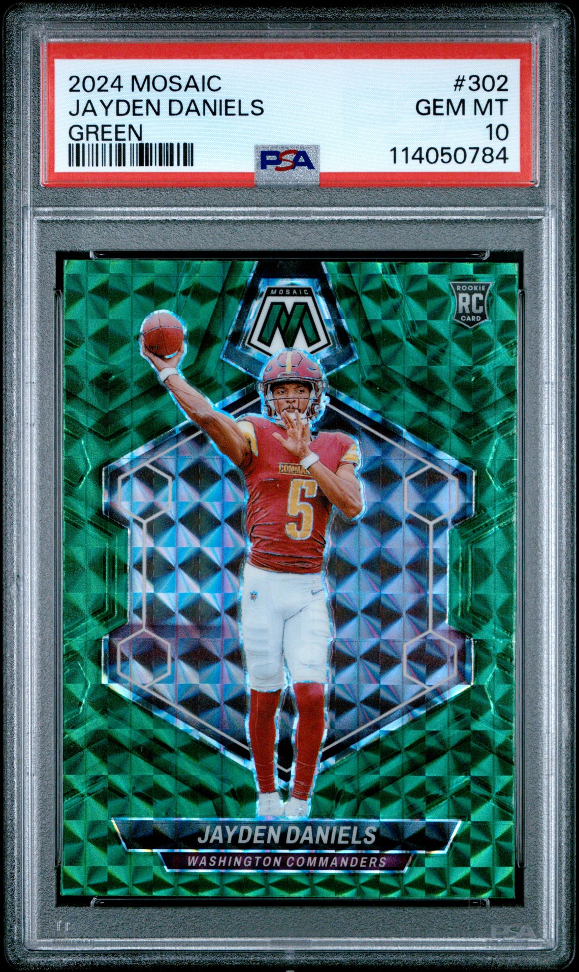 2024 Panini Mosaic Jayden Daniels #302 (Green) Gem Mt 10 front