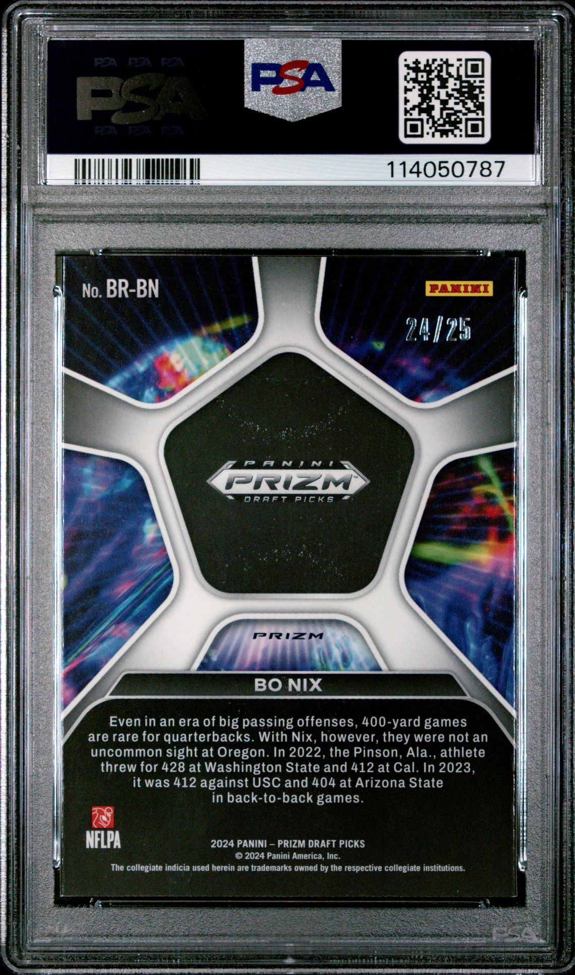2024 Panini Prizm Draft Picks Brilliance Bo Nix #Brbn (Brilliance-Mojo Prizm) Gem Mt 10 back