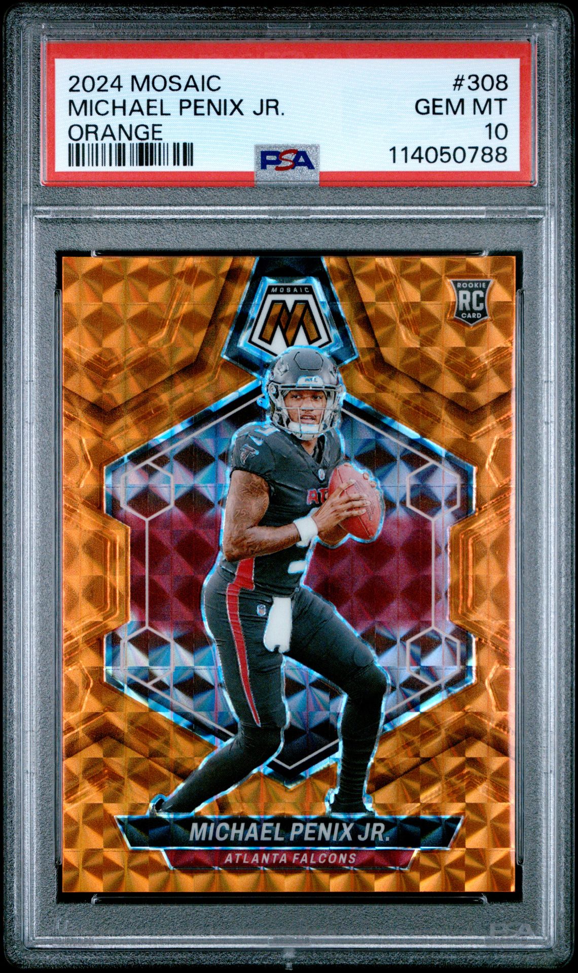 2024 Panini Mosaic Michael Penix Jr. #308 (Orange) Gem Mt 10 front